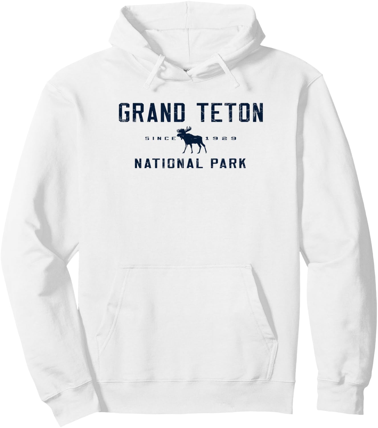 Grand Teton National Park Moose Graphic Hoodie - Hoodie | White
