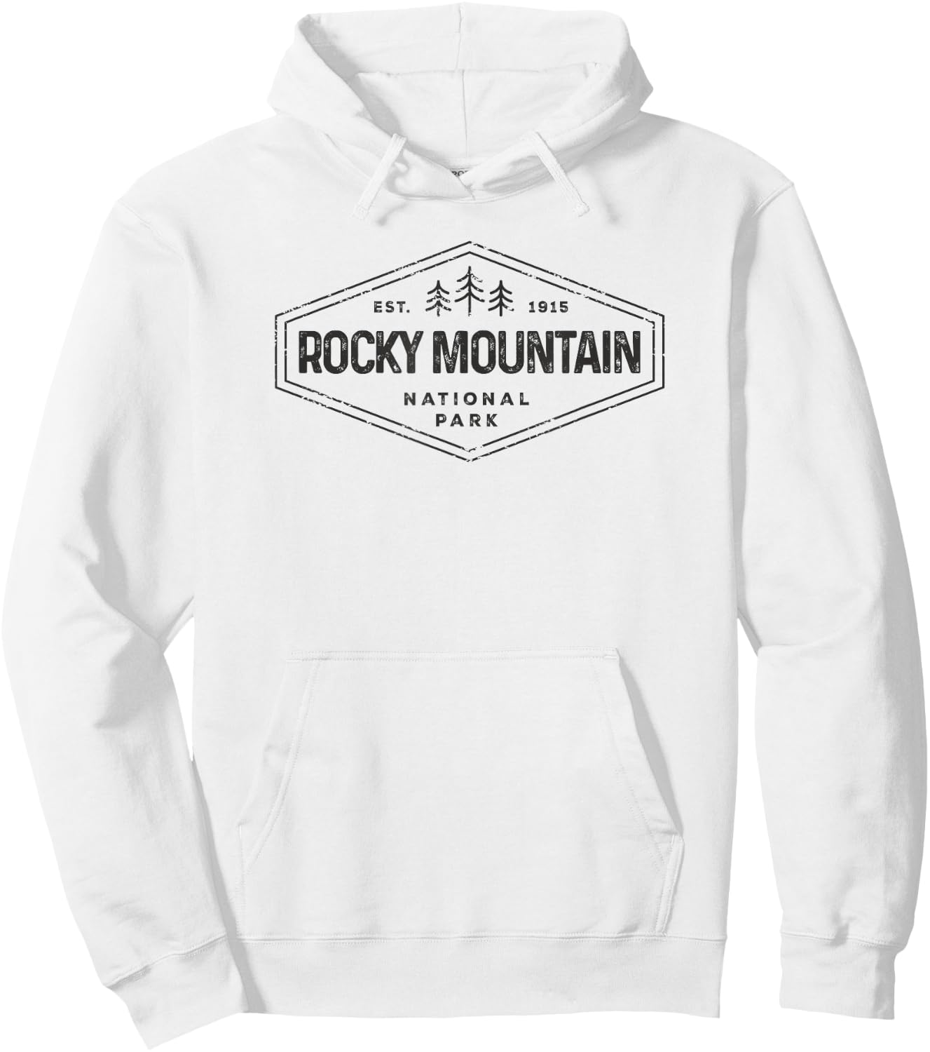 Rocky Mountains National Park Shirt Badge Camping Hiking Hoodie - Hoodie | White