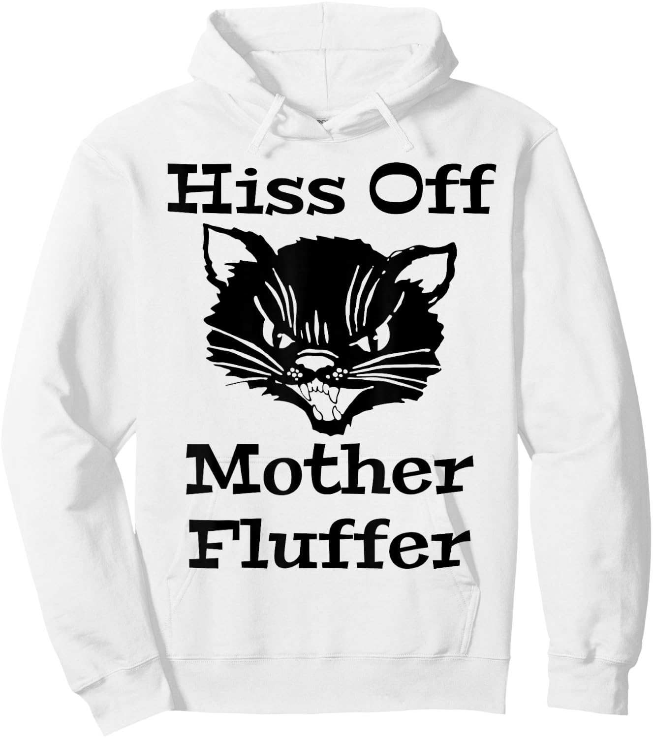 Hiss Off Mother Fluffer - Angry Black Cat Women Hoodie - Hoodie | White