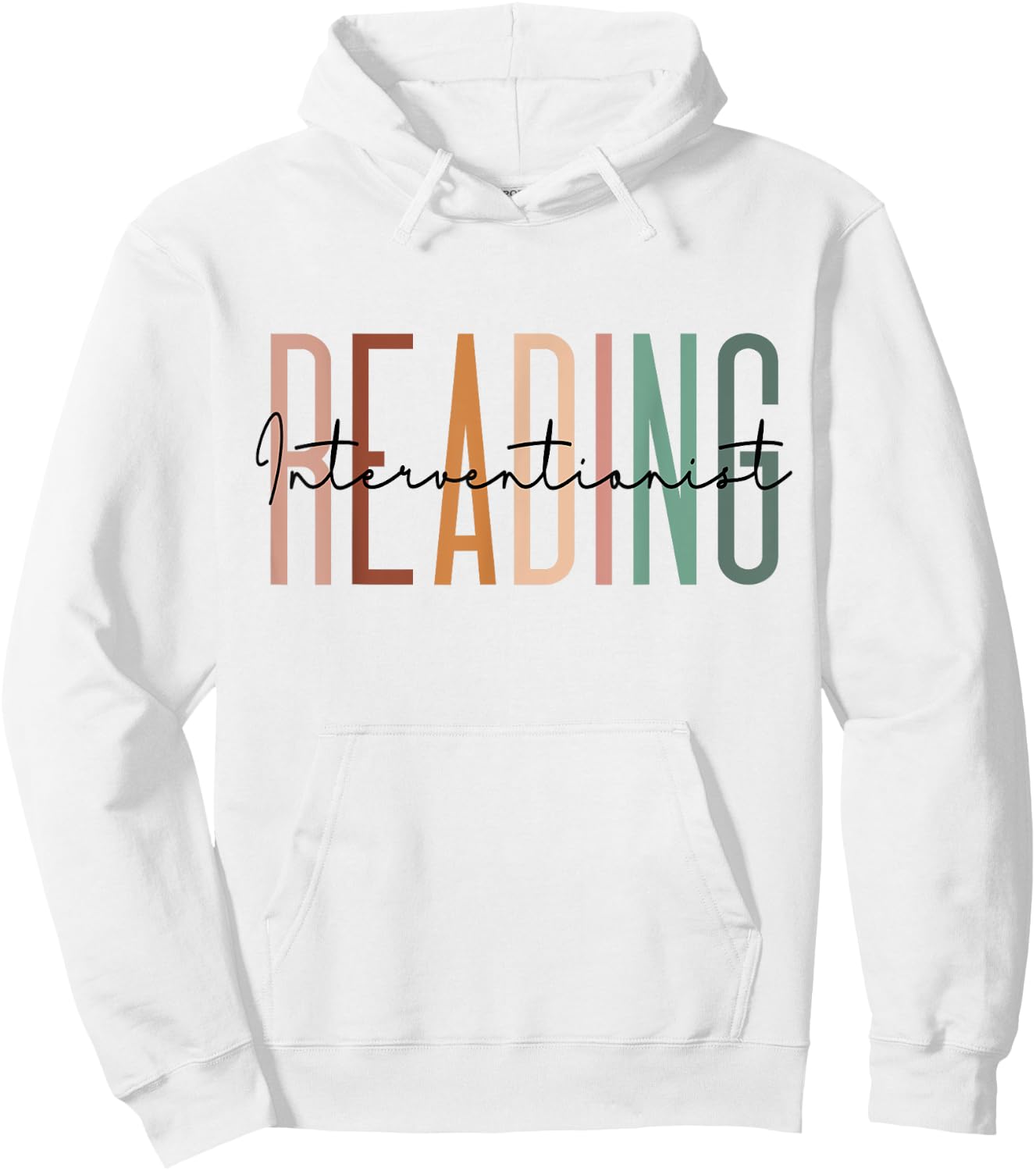 Reading Interventionist Reading Specialist Cotton Polyester Blend White Classic Fit Round Neck Short Sleeve - Women's Small Hoodie - Hoodie | White