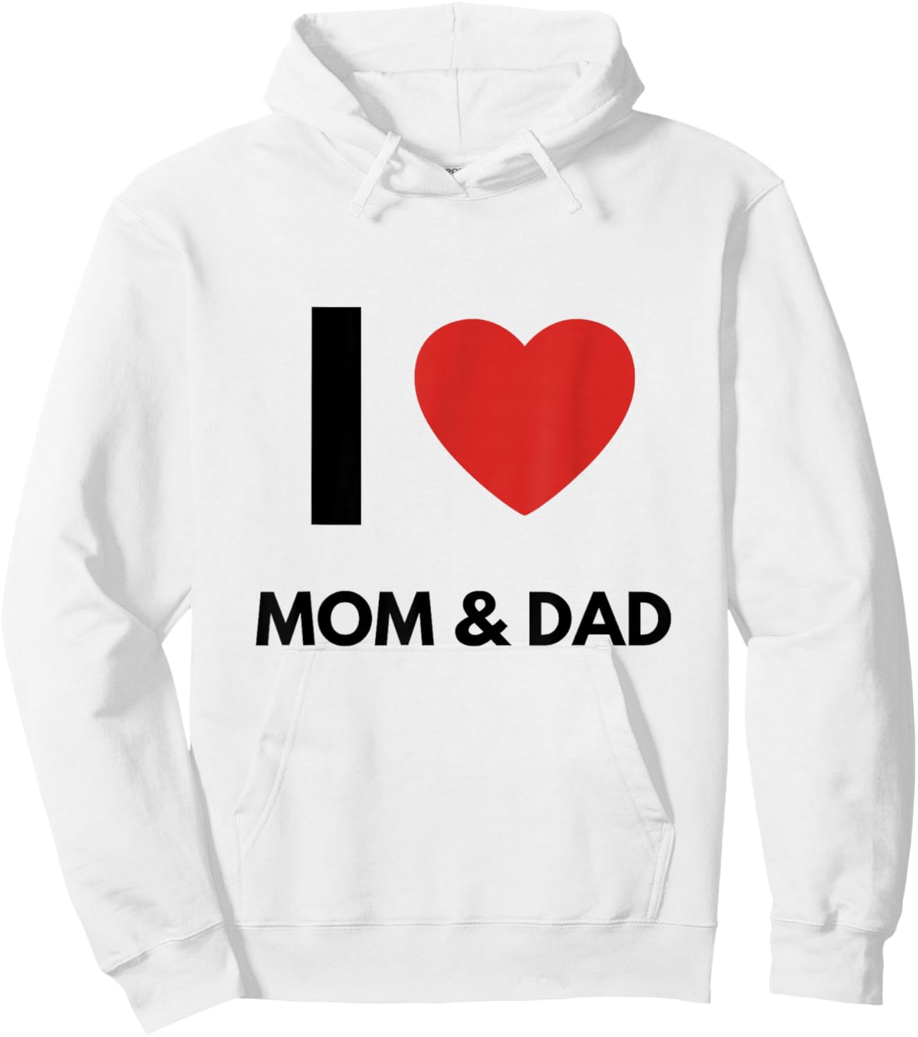 I Love Mom & Dad | Parent Hearts Hoodie - Hoodie | White