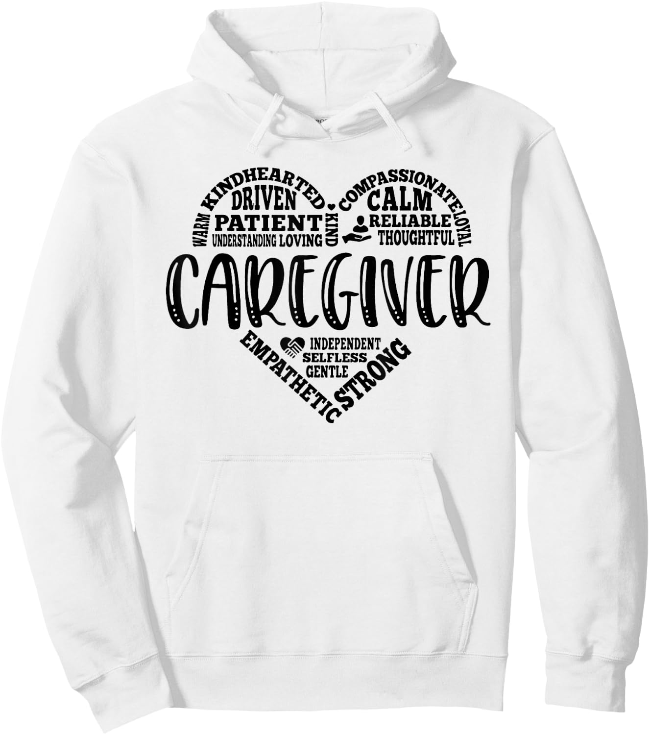 Caregiver Appreciation Heart Caretaker Care Giver Funny Hoodie - Hoodie | White