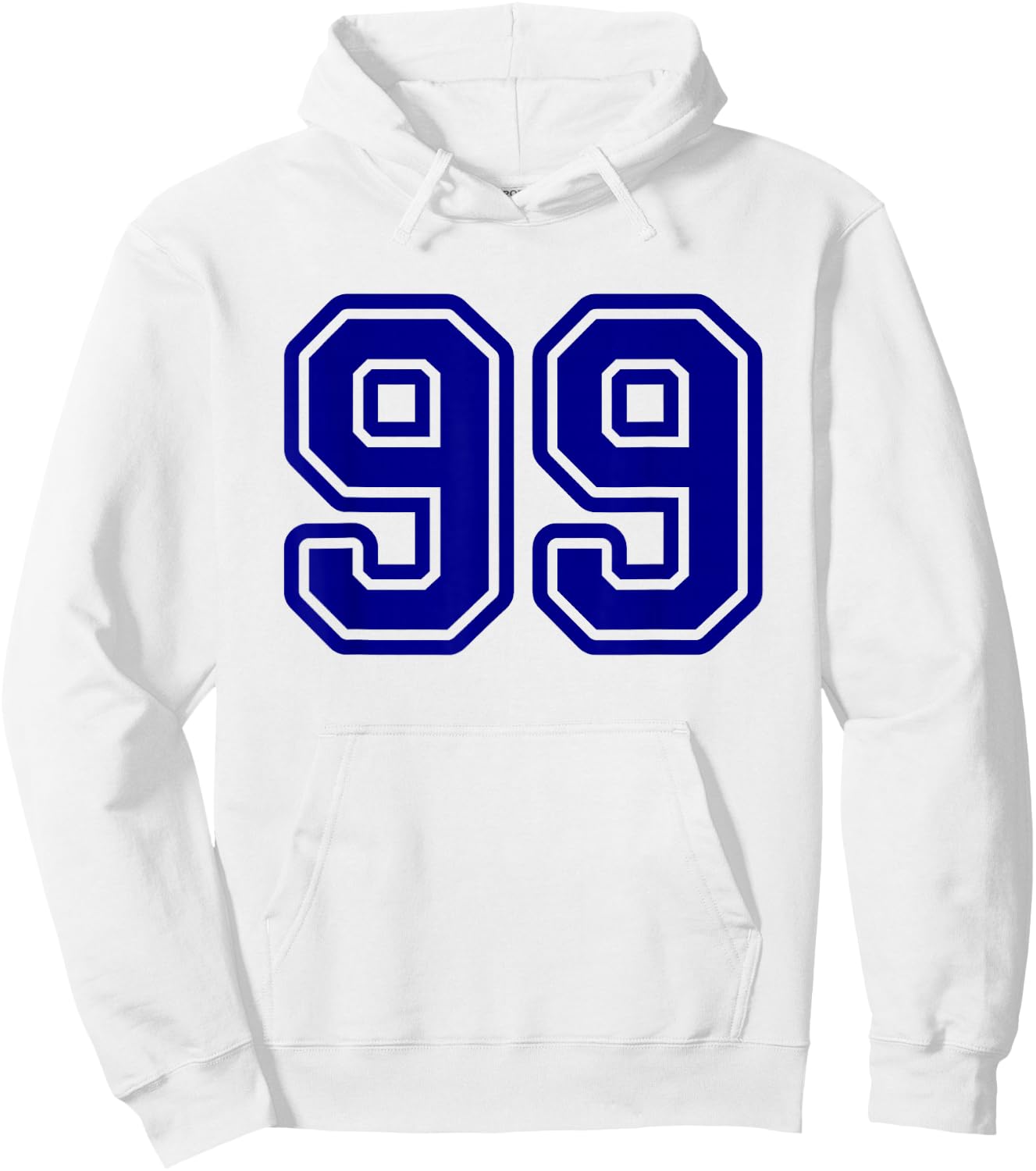 Number #99 Blue Sport Varsity Number 99 Hoodie - Hoodie | White