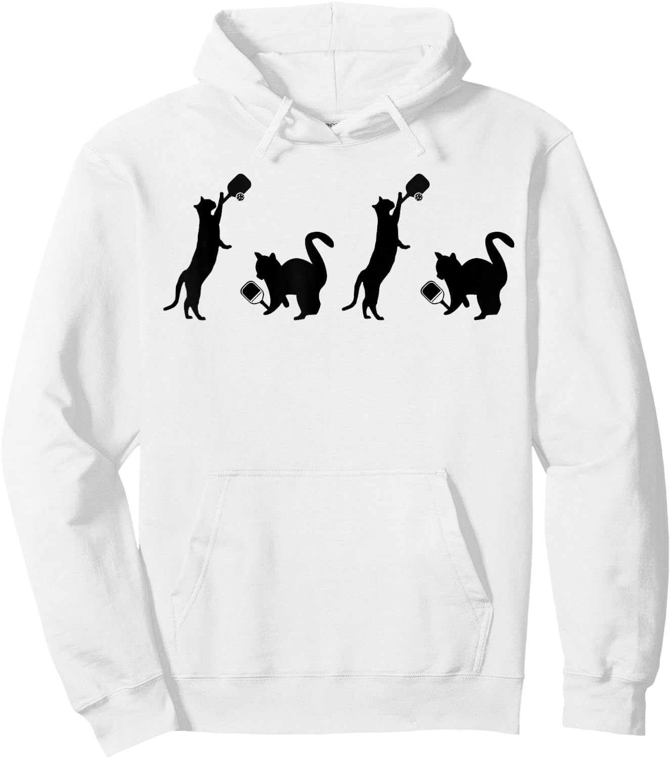 Cats Playing Pickleball Funny Cat Lover Cute Pickleball Hoodie - Hoodie | White