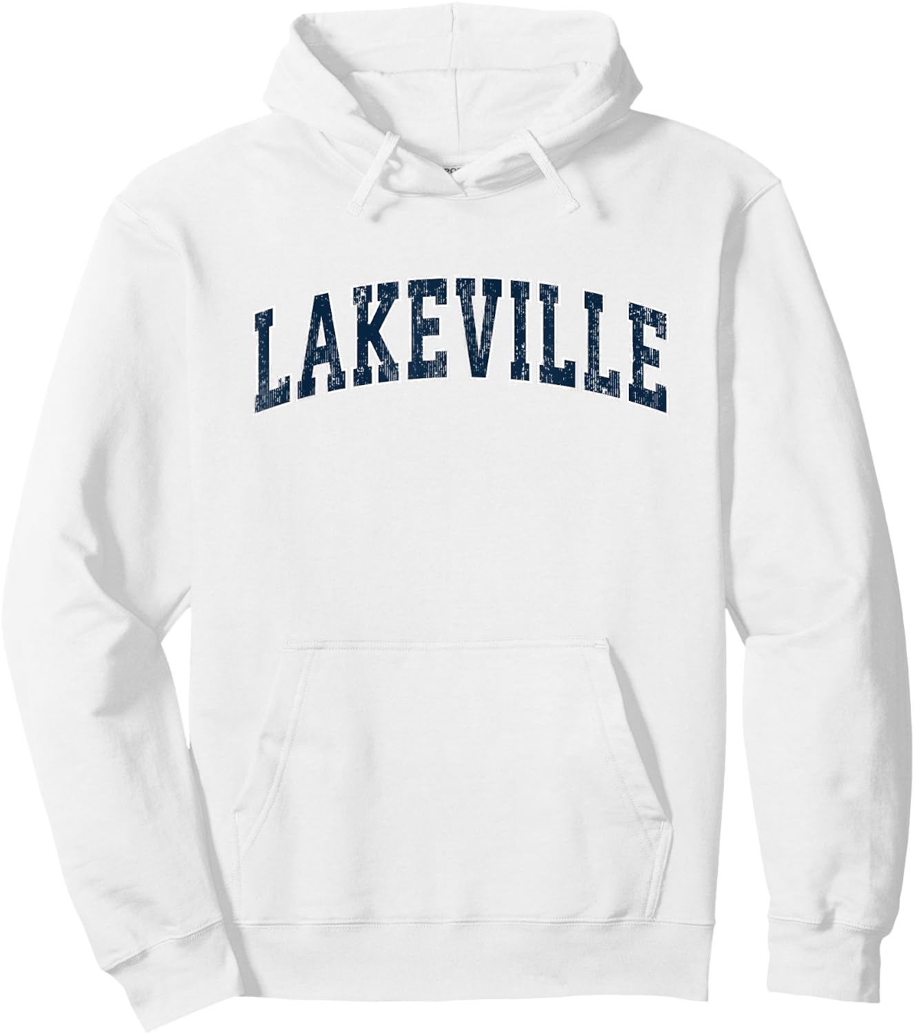 Lakeville Massachusetts MA Vintage Sports Design Navy Design Hoodie - Hoodie | White