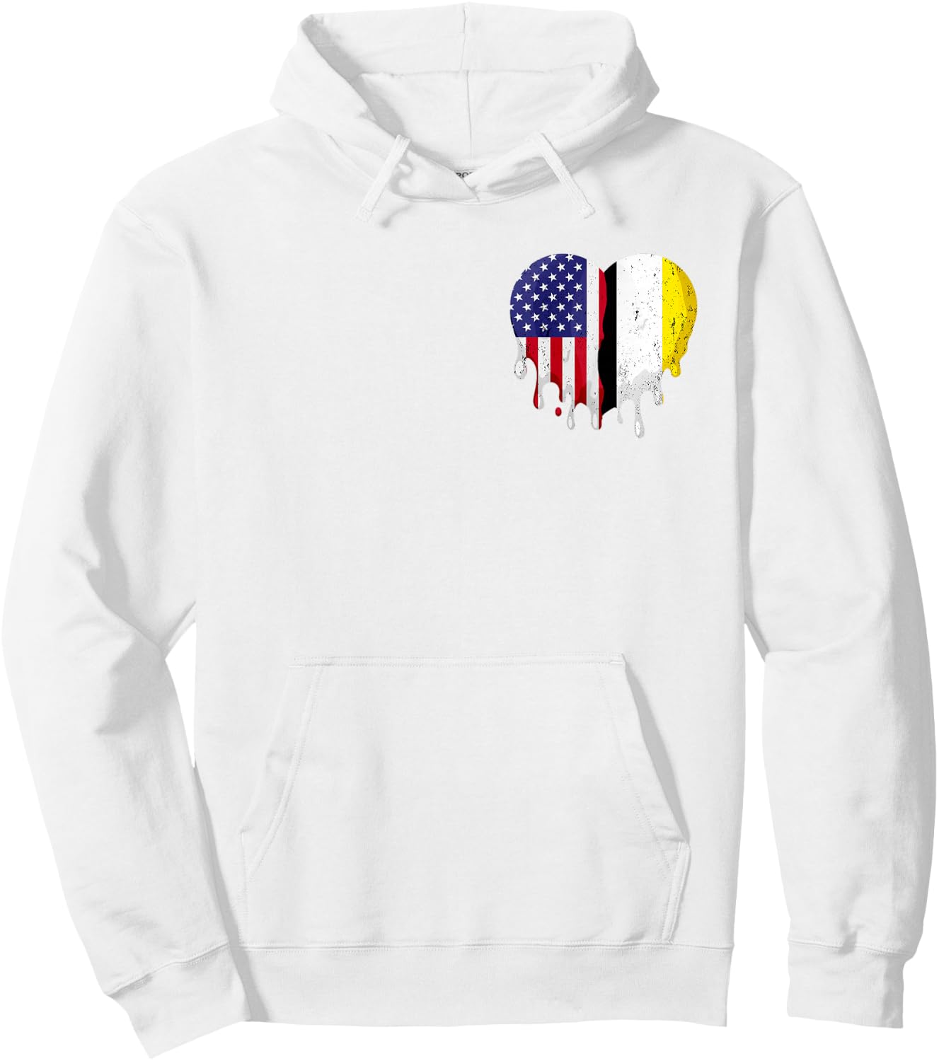 Garifuna Heritage American Grown Heart Garifuna Flag Hoodie - Hoodie | White