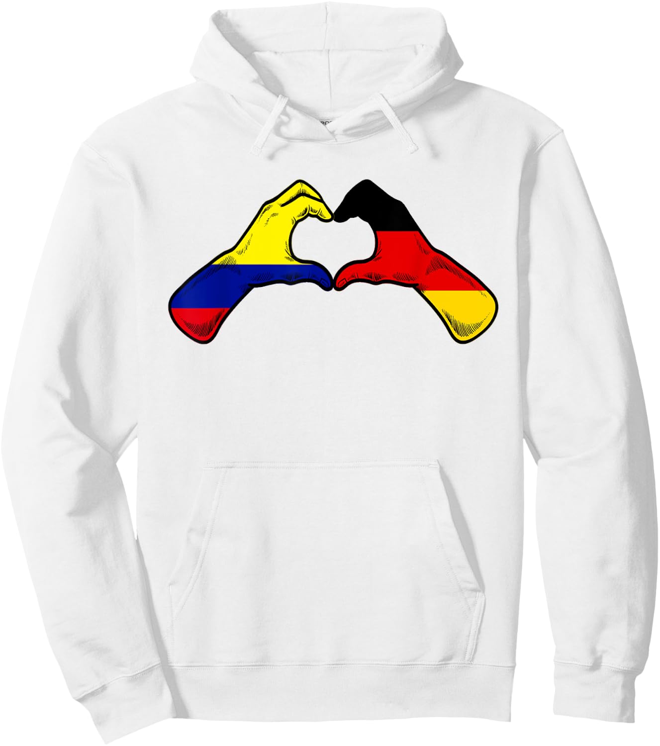 Colombia Germany Flag - Colombian German Heart Hoodie - Hoodie | White