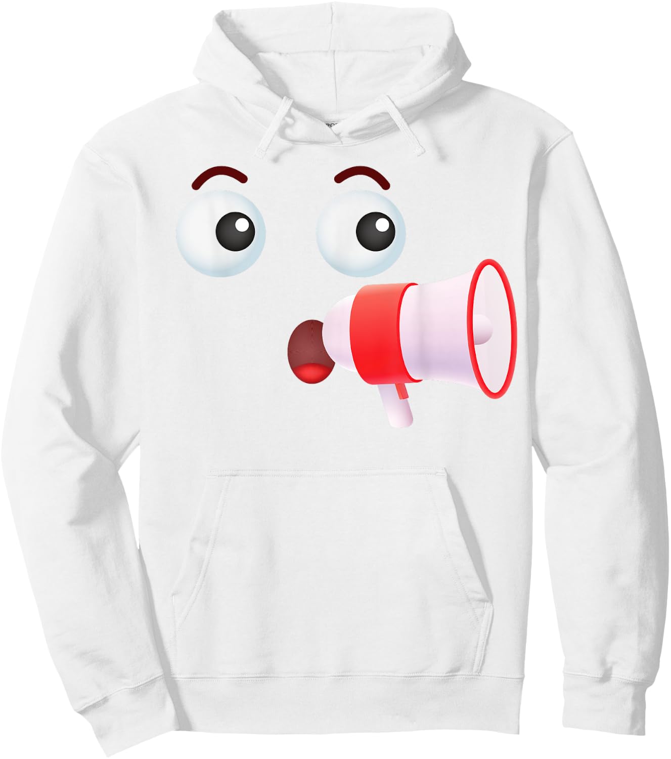 Group Costume Team Outfit Tour Guide Megaphone Emoticon Hoodie - Hoodie | White