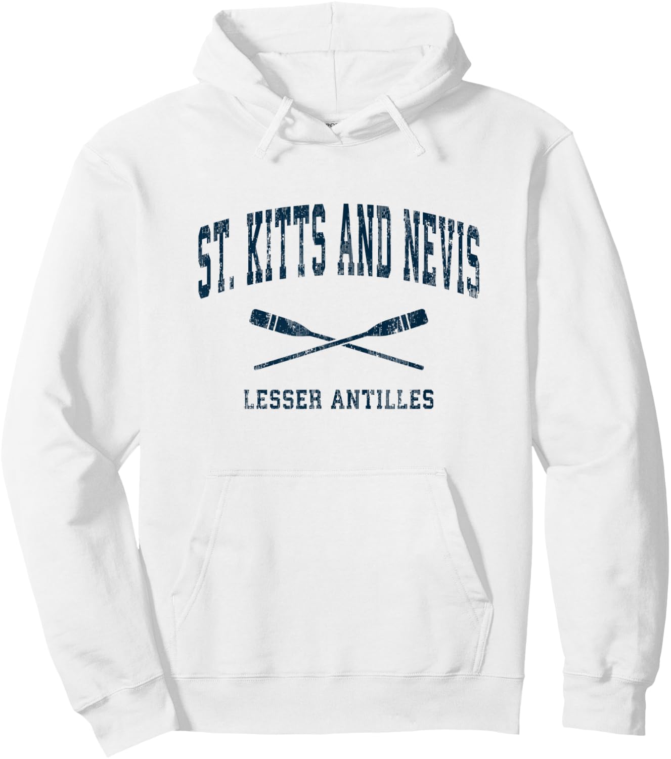 St. Kitts and Nevis Vintage Nautical Paddles Sports Oars Hoodie - Hoodie | White