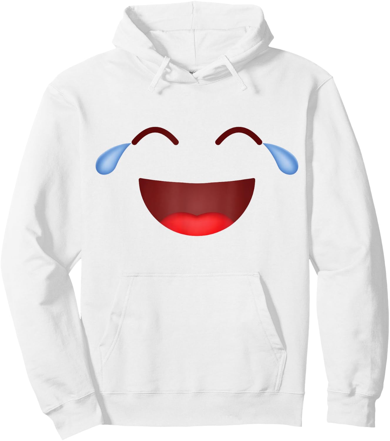Group Costume Halloween Team Outfit Teary Laughing Emoticon Hoodie - Hoodie | White
