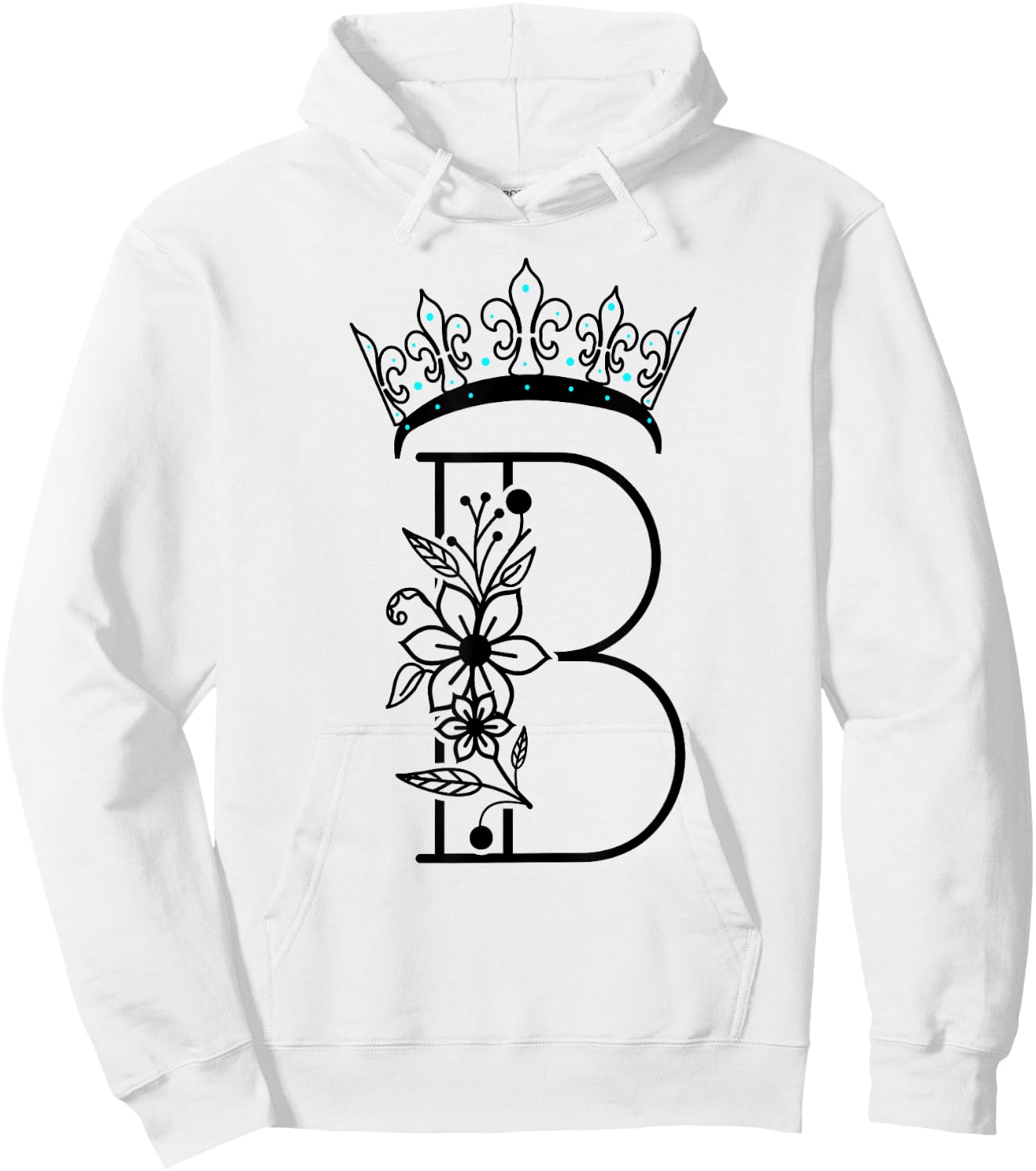 Queen B Bee Letter B Crown Alphabet Monogram Bride Bee Lover Hoodie - Hoodie | White
