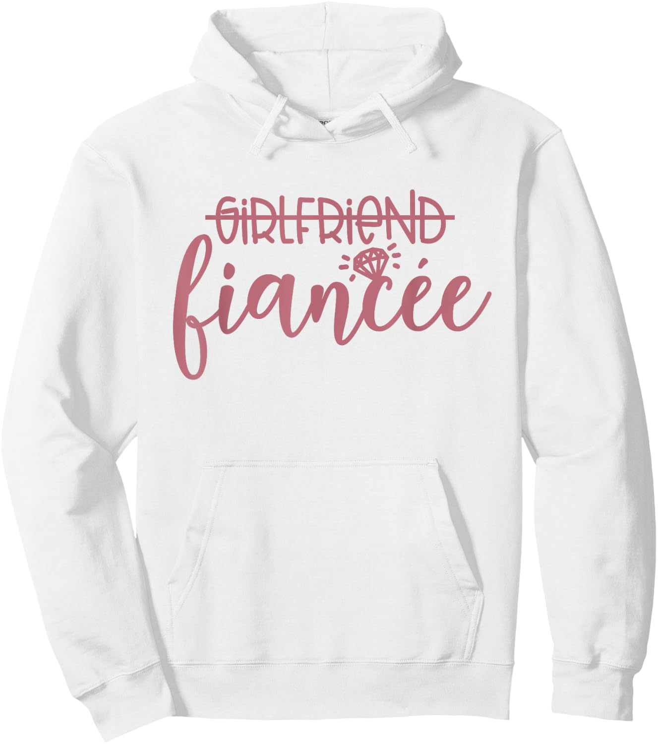 Girlfriend Fiancée, Engaged, Engagement, Couple Matching Hoodie - Hoodie | White