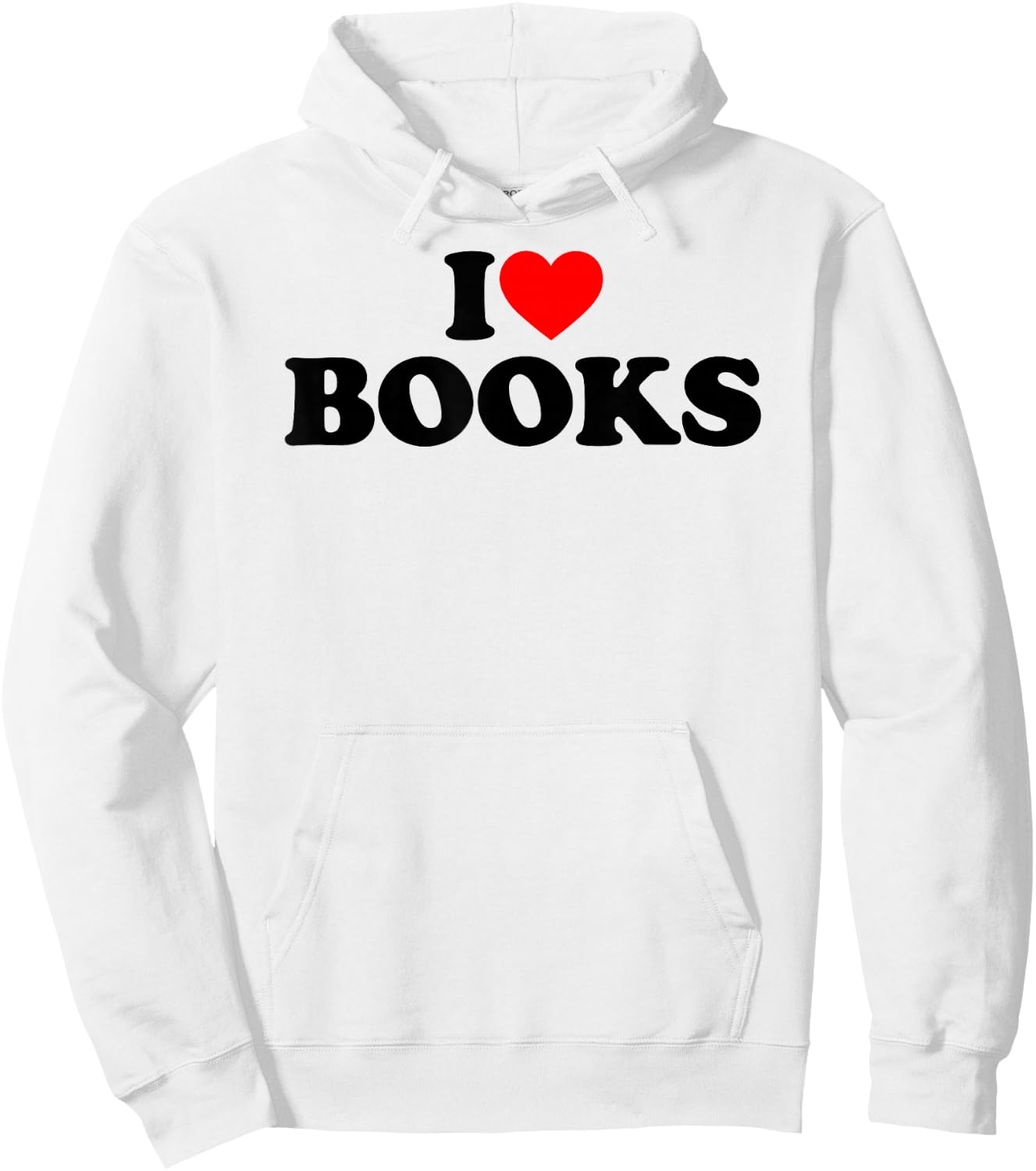 I Like Books, I Heart Books Hoodie - Hoodie | White