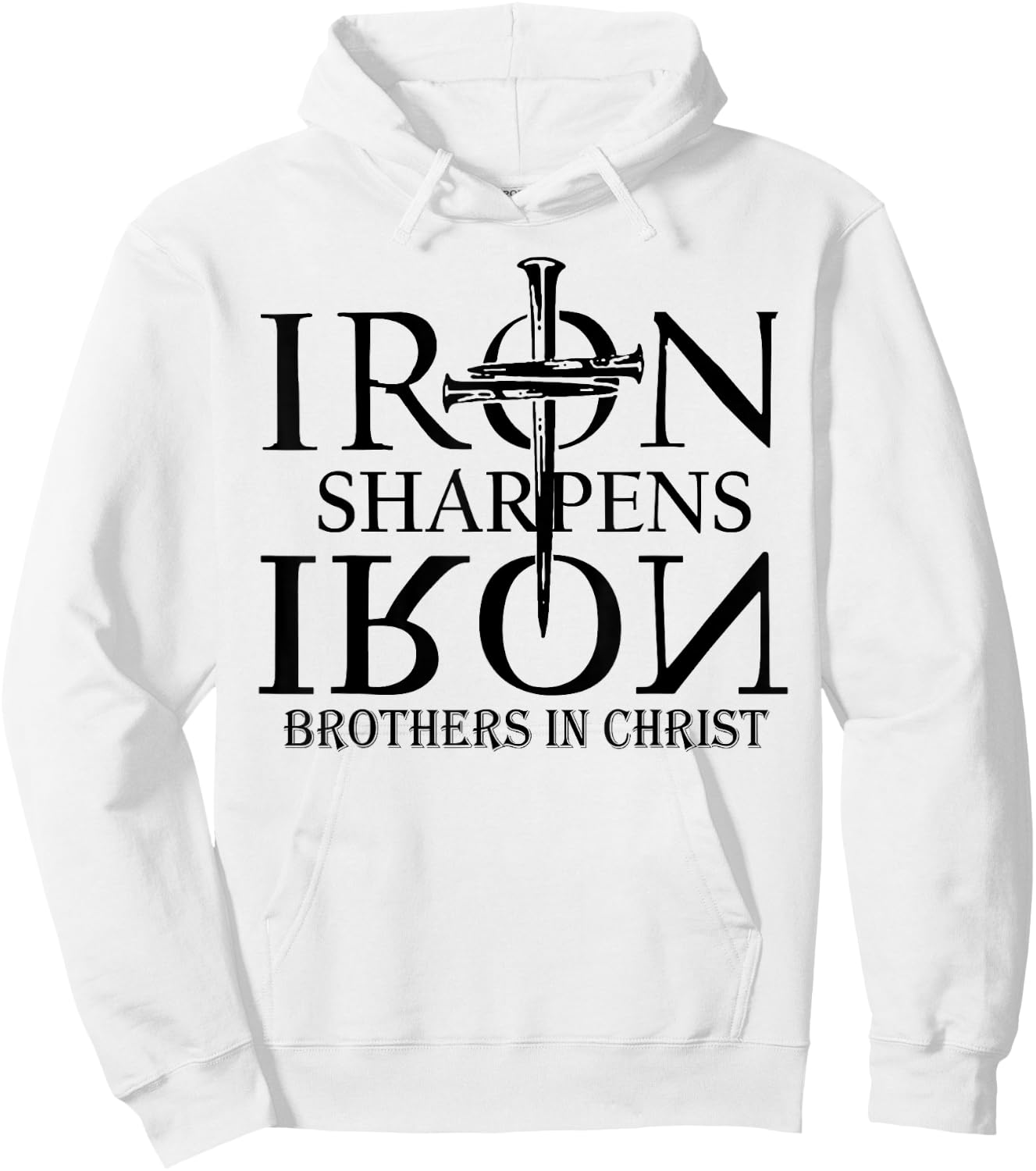 Iron Sharpens Iron Brothers In Christ Hoodie - Hoodie | White