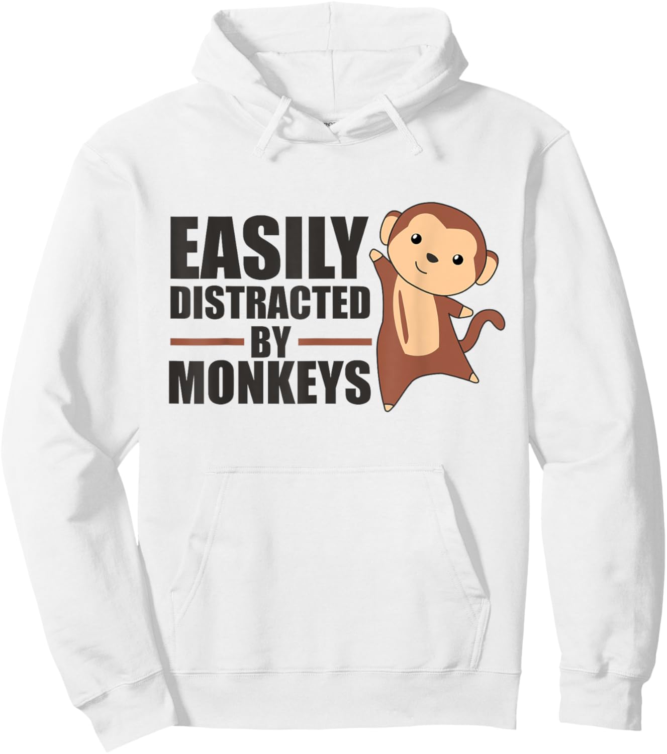 Easily Distracted By Monkeys - Cute Monkey Hoodie - Hoodie | White