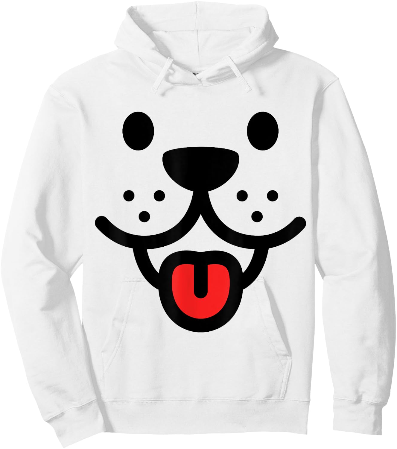 Cute Smiling Dog Face Hoodie - Hoodie | White