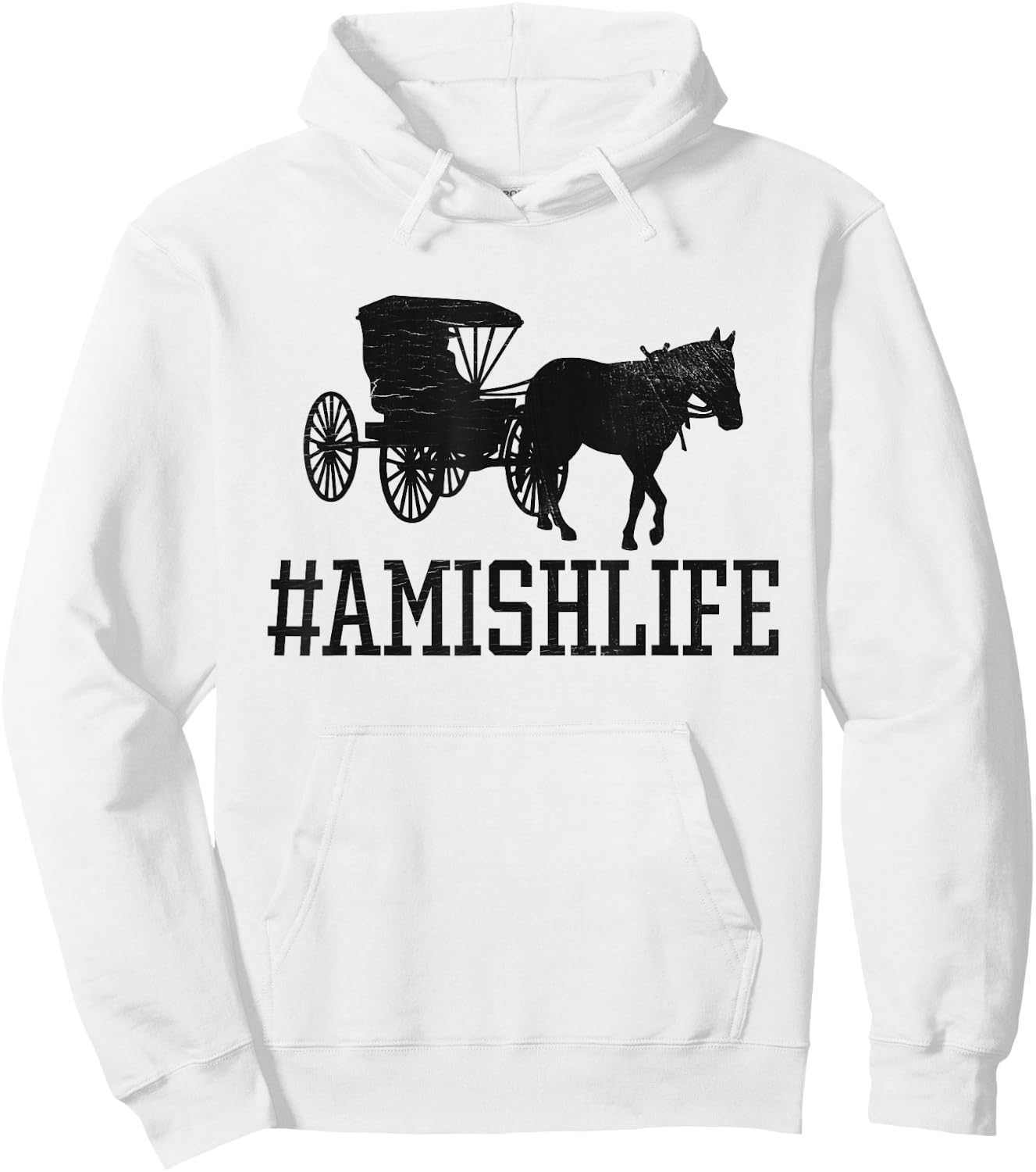 Amish Life - Funny Horse and Buggy #AmishLife Hoodie - Hoodie | White