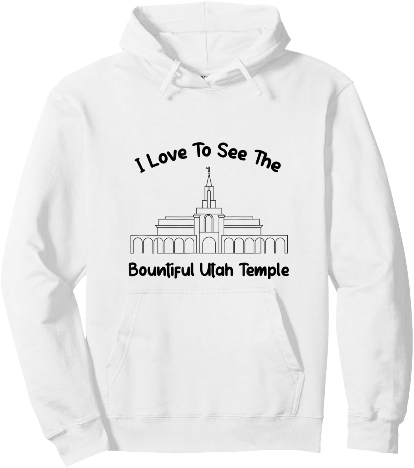 Bountiful Utah Temple, I love to see my temple, primary Hoodie - Hoodie | White