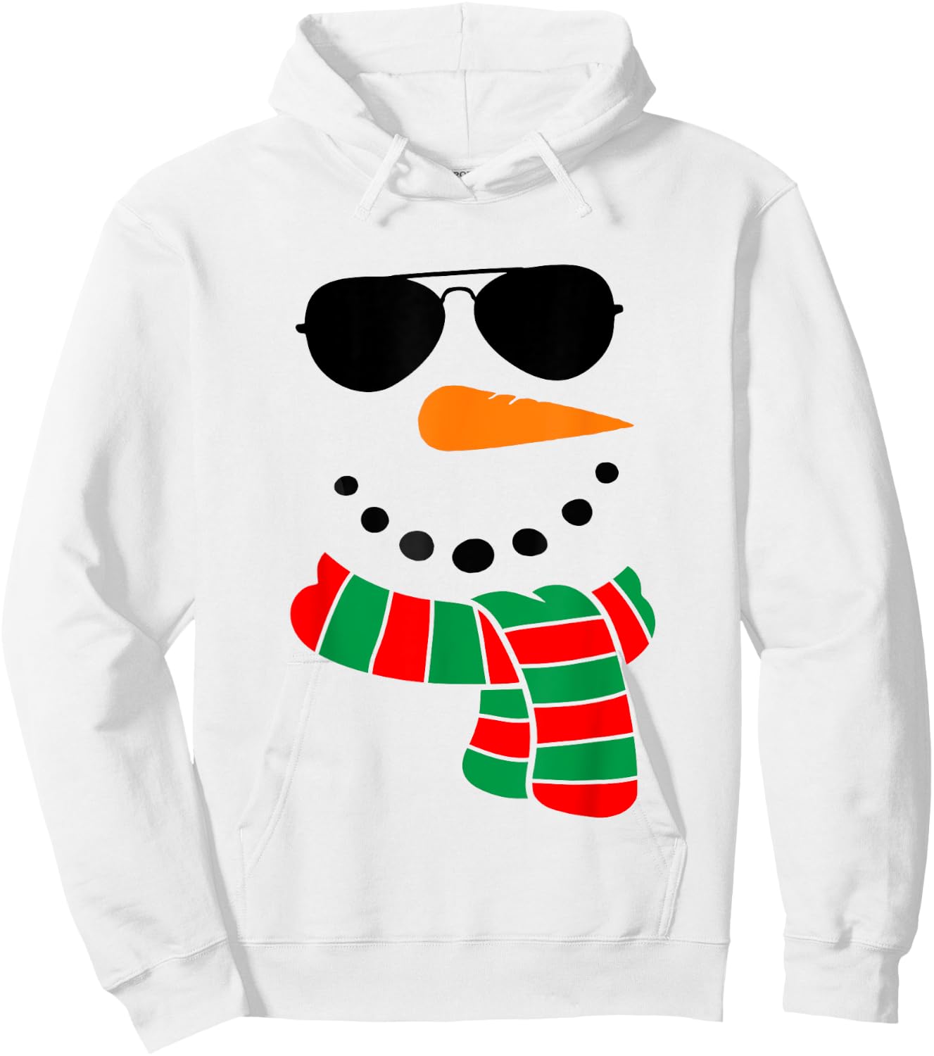 Cool Snowman Face with Sunglasses Costume Children's Snowman Hoodie - Hoodie | White