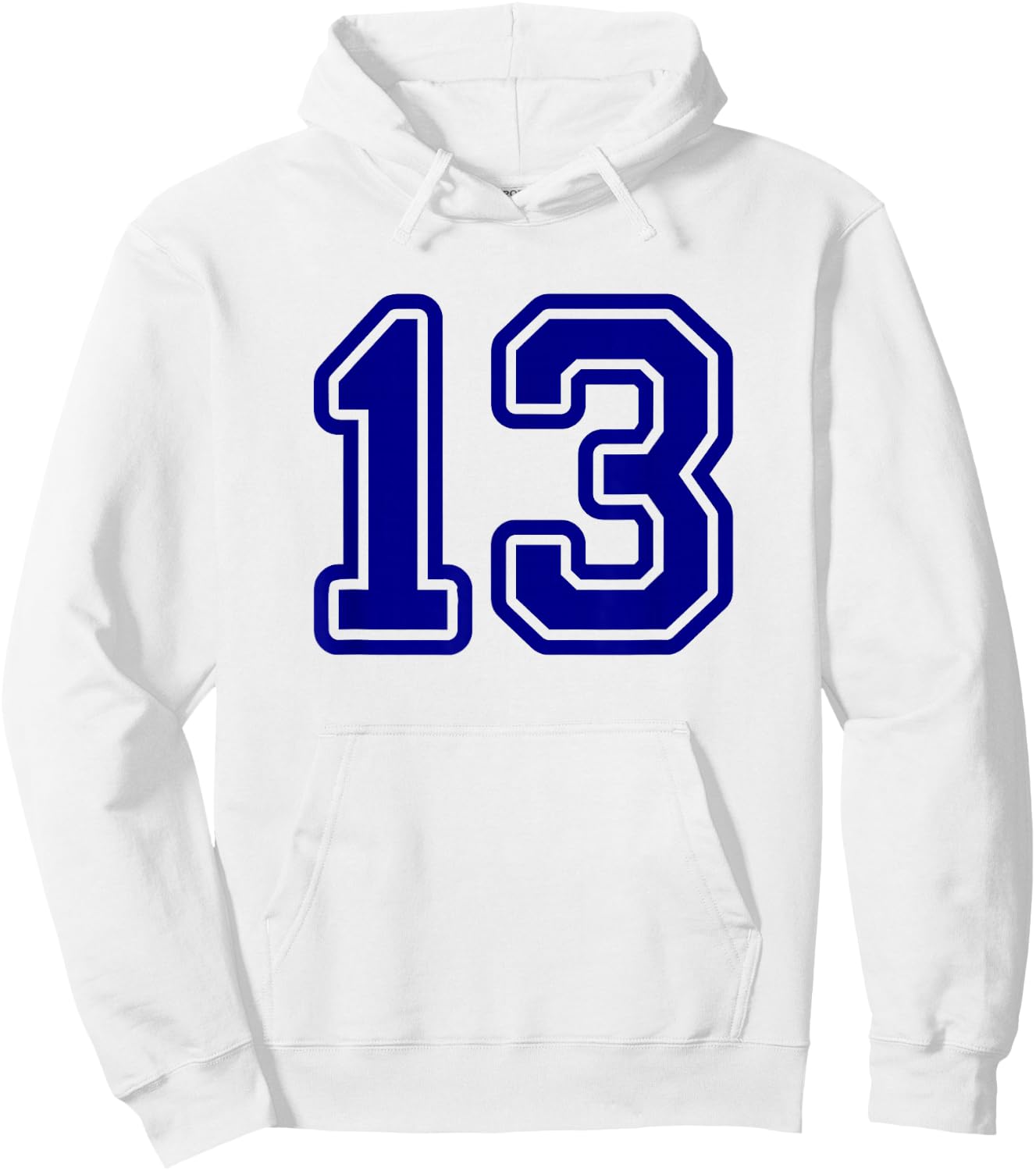 Blue Sports Team Number 13 Hoodie - Hoodie | White