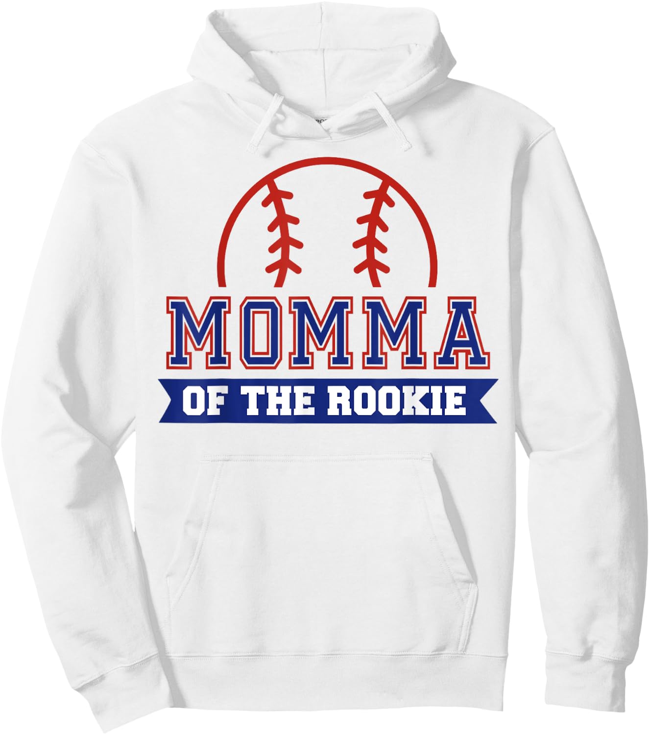 Momma of Rookie 1st Birthday Baseball Theme Matching Party Hoodie - Hoodie | White
