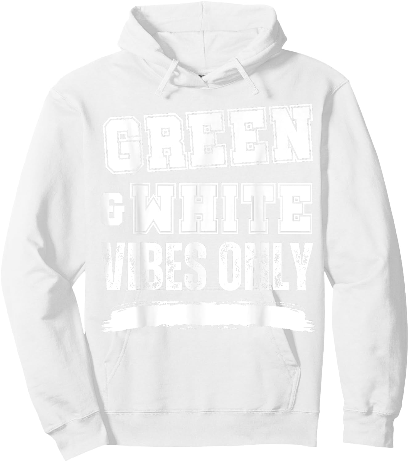 Green and White Game Day, Green and White Hoodie - Hoodie | White
