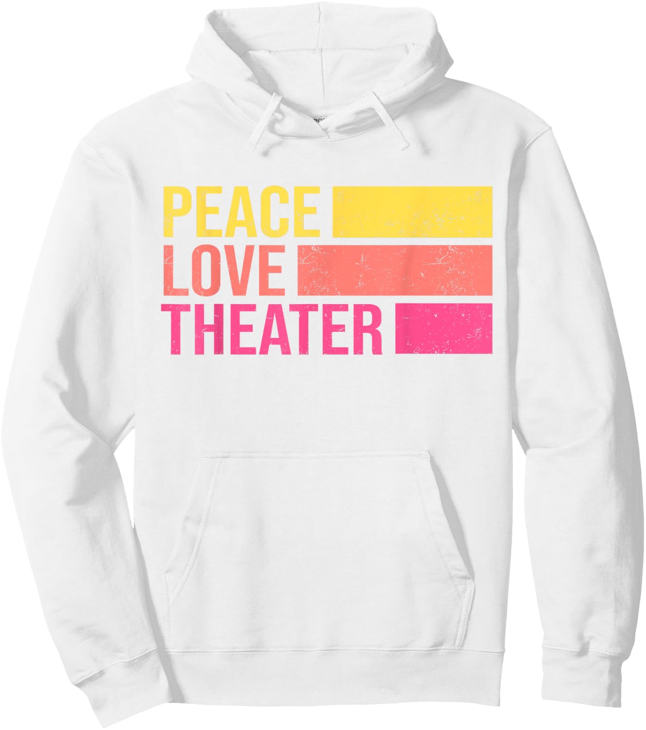 Retro Peace Love Theater for Actor & Actress Hoodie - Hoodie | White