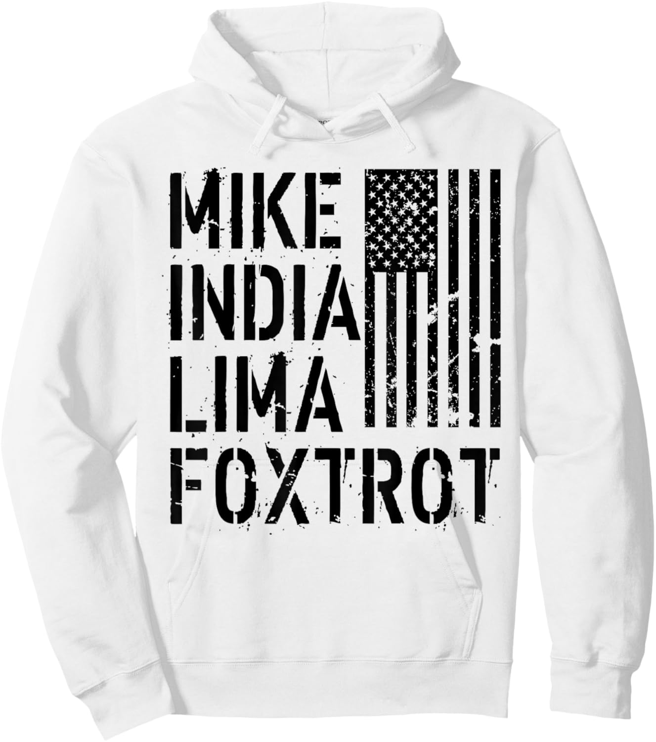 Mike India Lima Foxtrot Hot Mom Muscle Mommy American Flag Women Men Hoodie - Hoodie | White