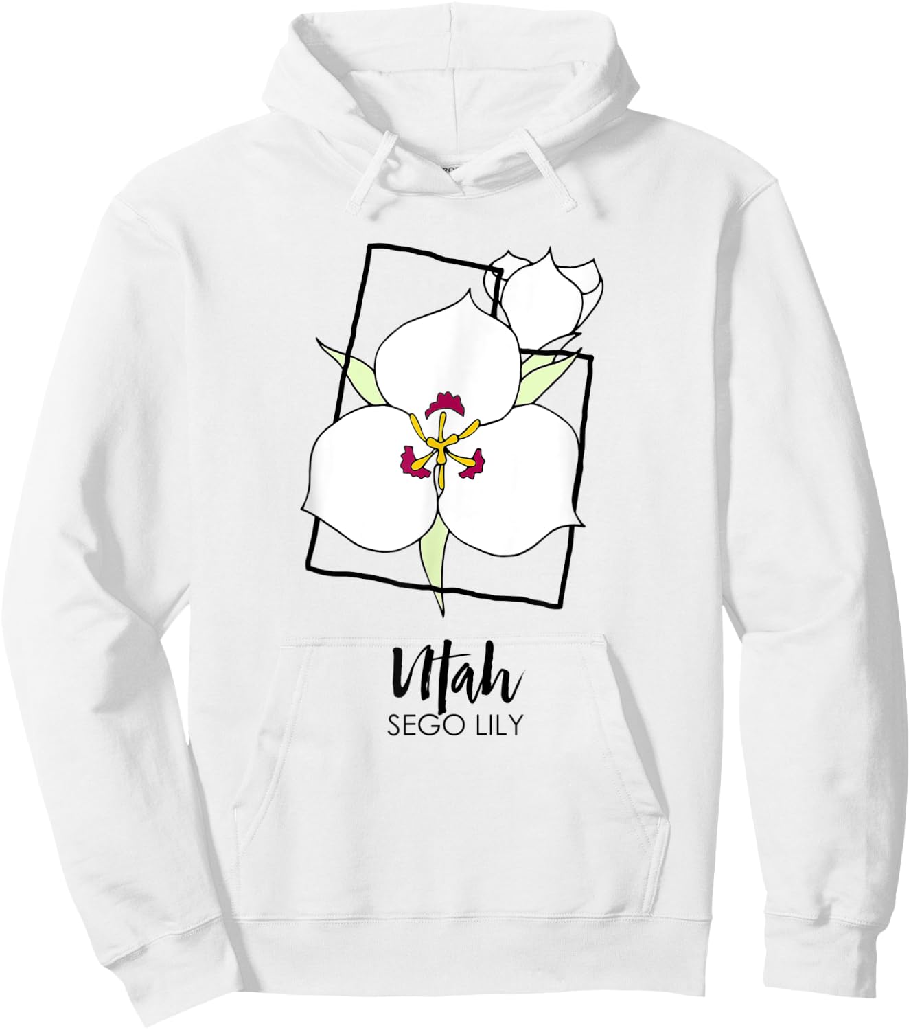 Utah Sego Lily Flower Hoodie - Hoodie | White