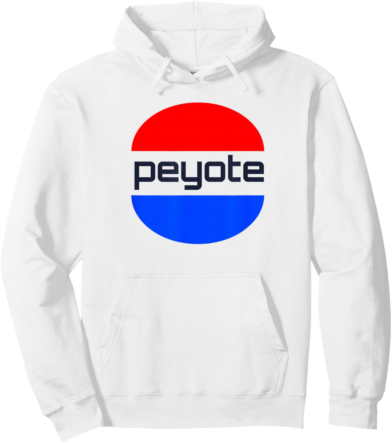Peyote - Cool font With a Blue And Red Sphere Graphic Hoodie - Hoodie | White