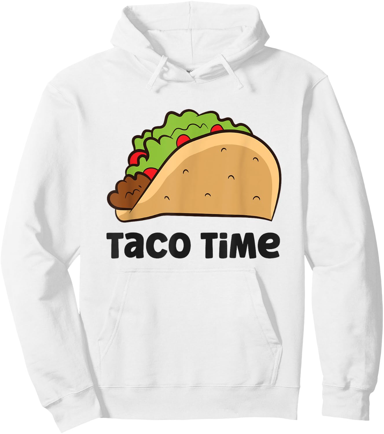 Taco Time Funny Taco Hoodie - Hoodie | White