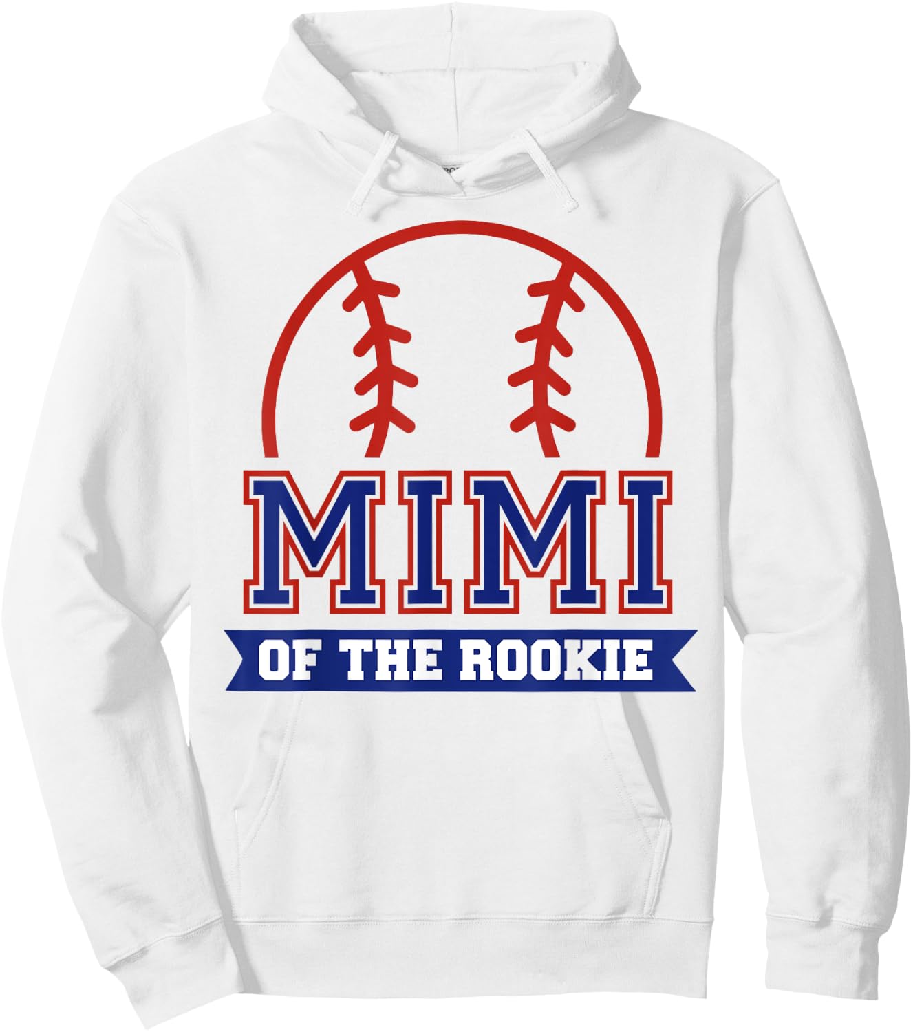 Mimi of Rookie 1st Birthday Baseball Theme Matching Party Hoodie - Hoodie | White