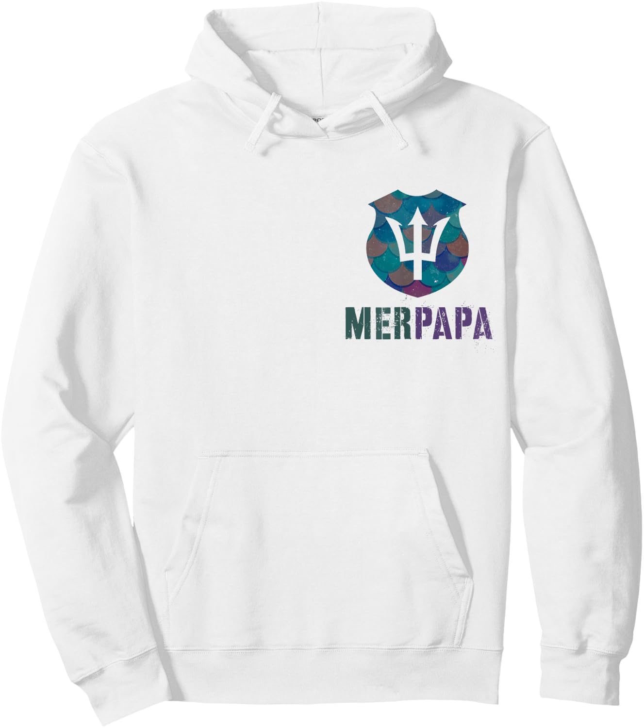 Funny MERPAPA Mermaid Security Dad Beach Patrol Pool Police Hoodie - Hoodie | White
