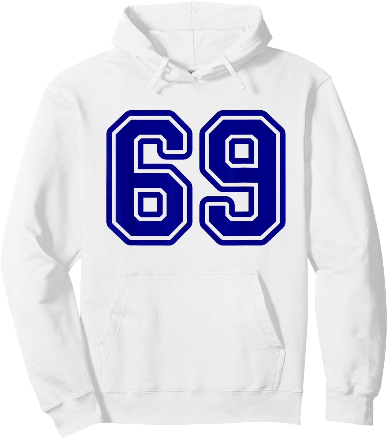Number #69 Blue Sport Varsity Number 69 Hoodie - Hoodie | White