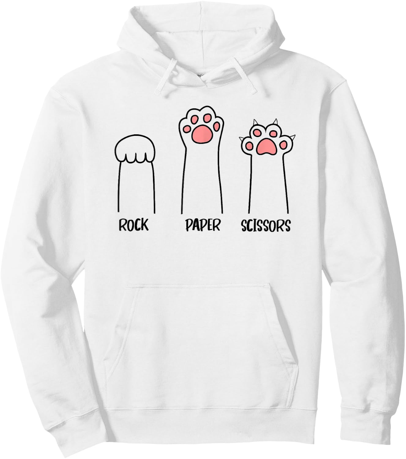 Rock Paper Scissors Cat paw Men Women Kids Hoodie - Hoodie | White