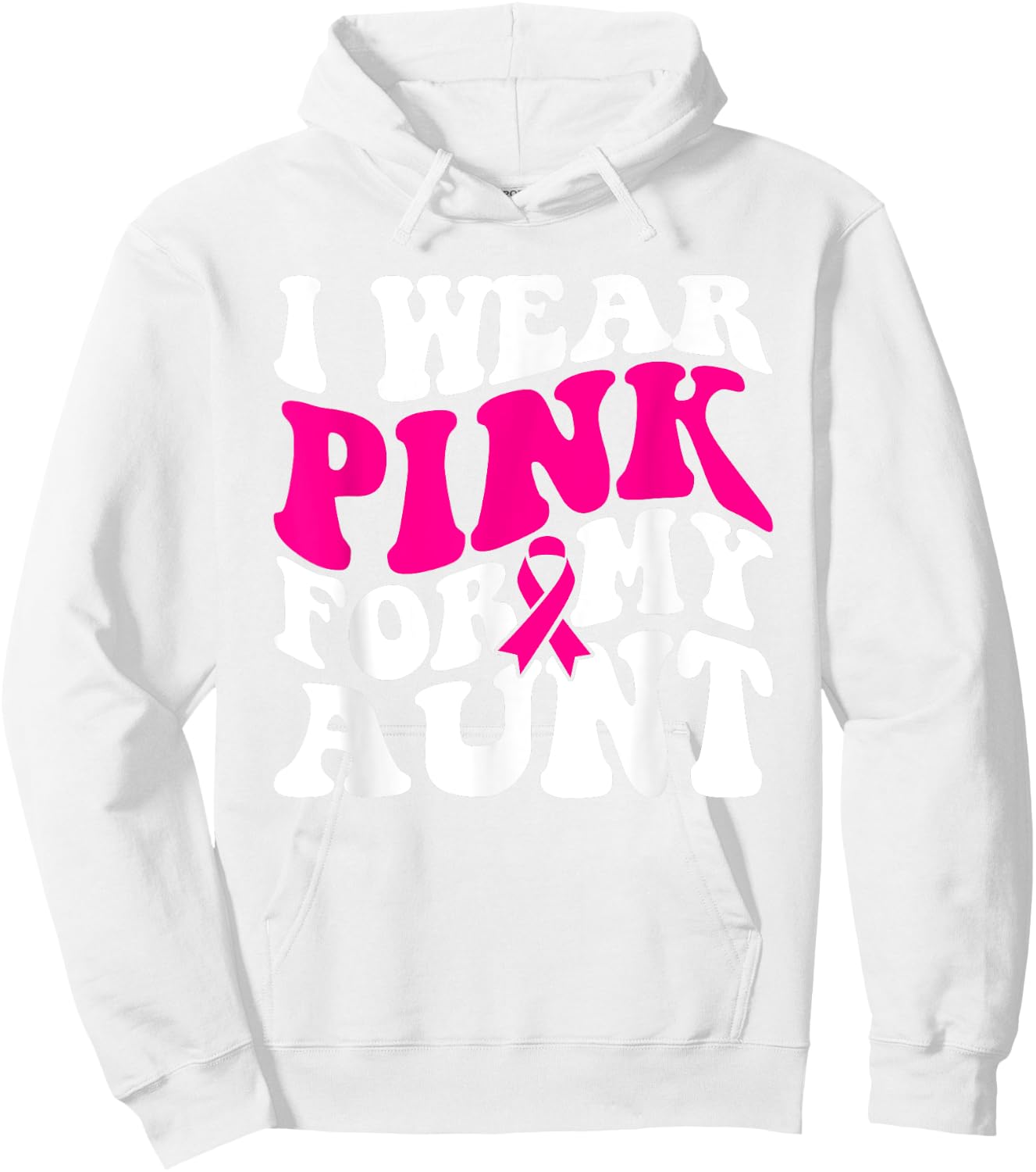 I Wear Pink For My Aunt - Breast Cancer Awareness Retro Hoodie - Hoodie | White