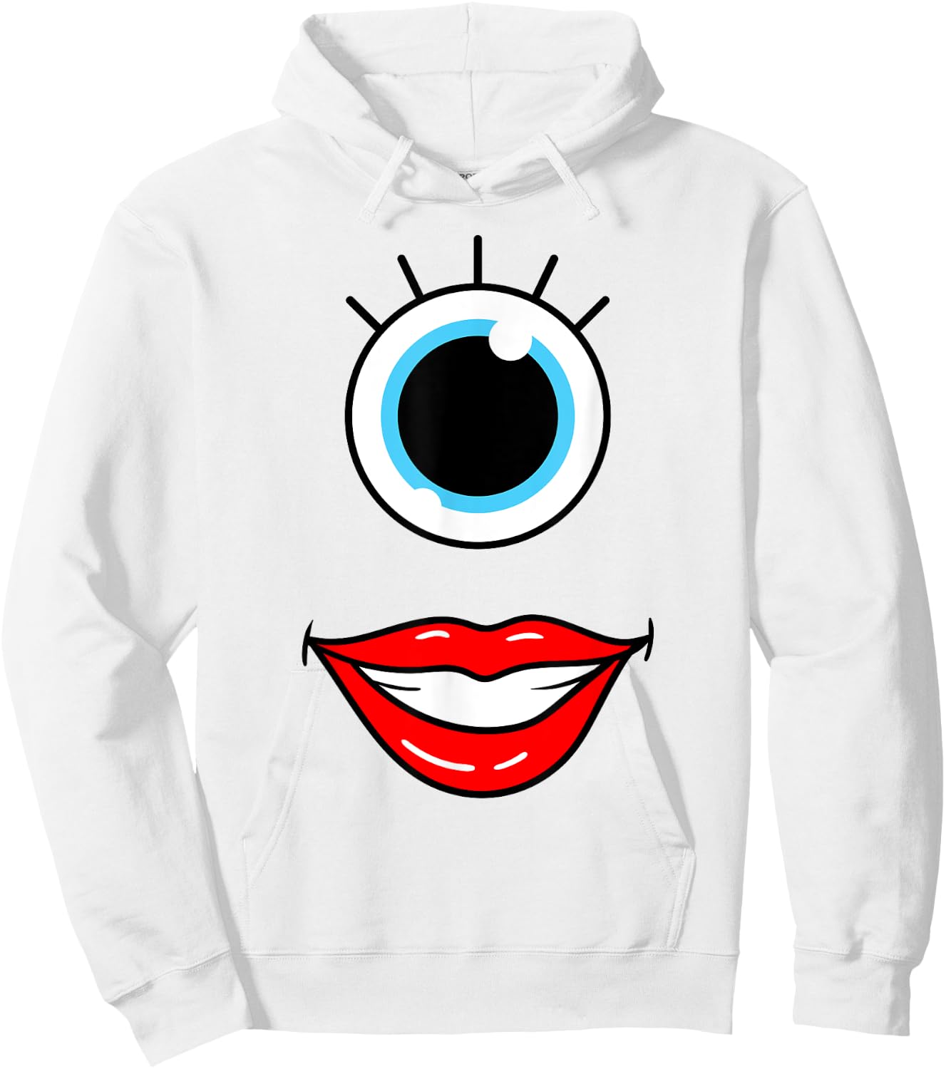 Funny Scary Monster Face One Eye Woman's Halloween Costume Hoodie - Hoodie | White