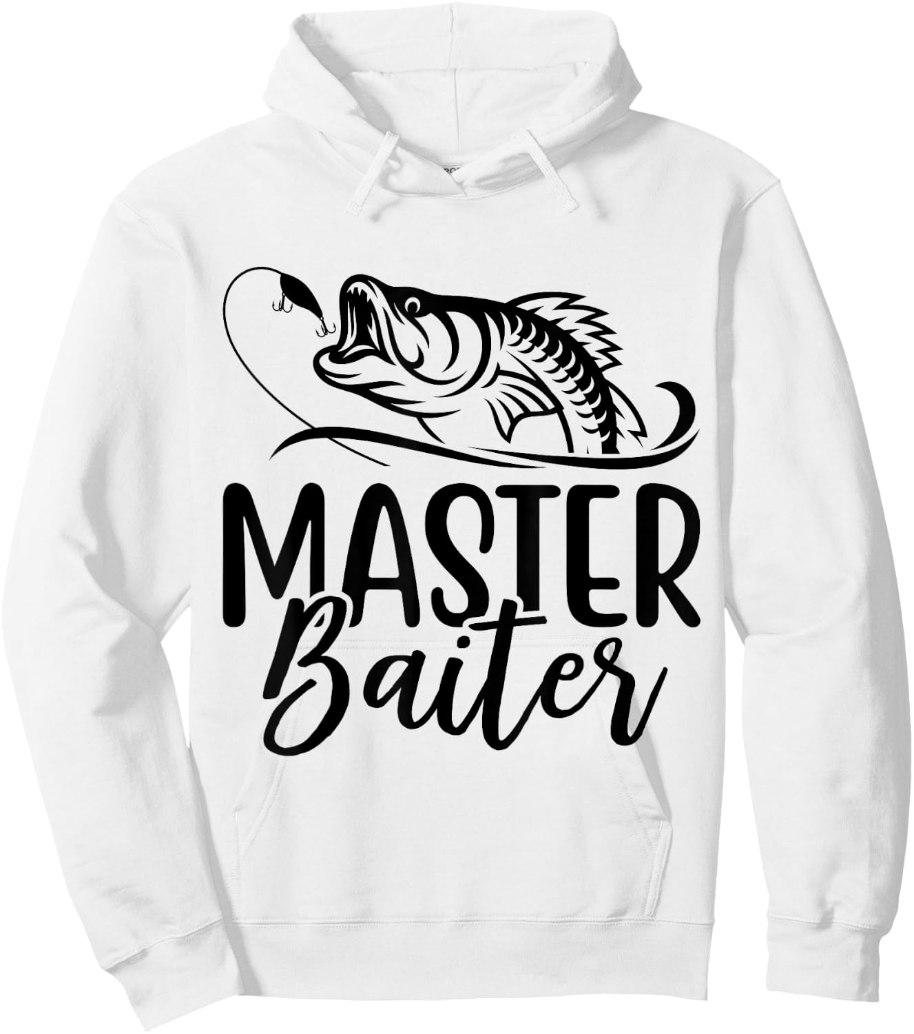 Master Baiter Vintage Bass Fishing Funny Angler Hoodie - Hoodie | White