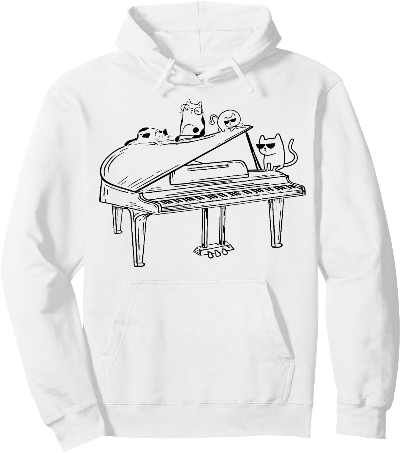 Piano Player - Cat Lover Piano With Cats Piano Lover Hoodie - Hoodie | White
