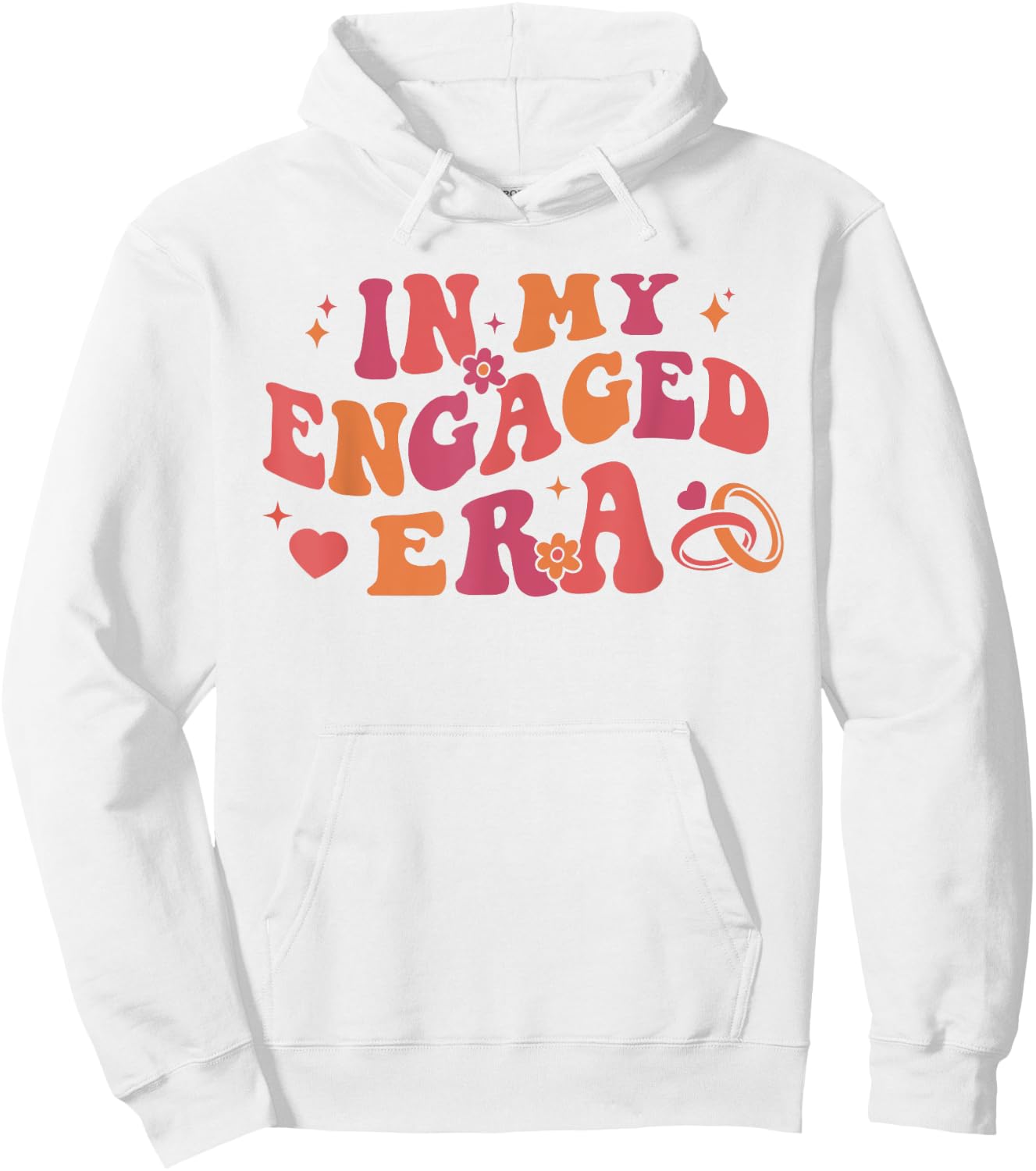 In My Engaged Era Retro Bride Bachelorette Party Bridesmaid Hoodie - Hoodie | White