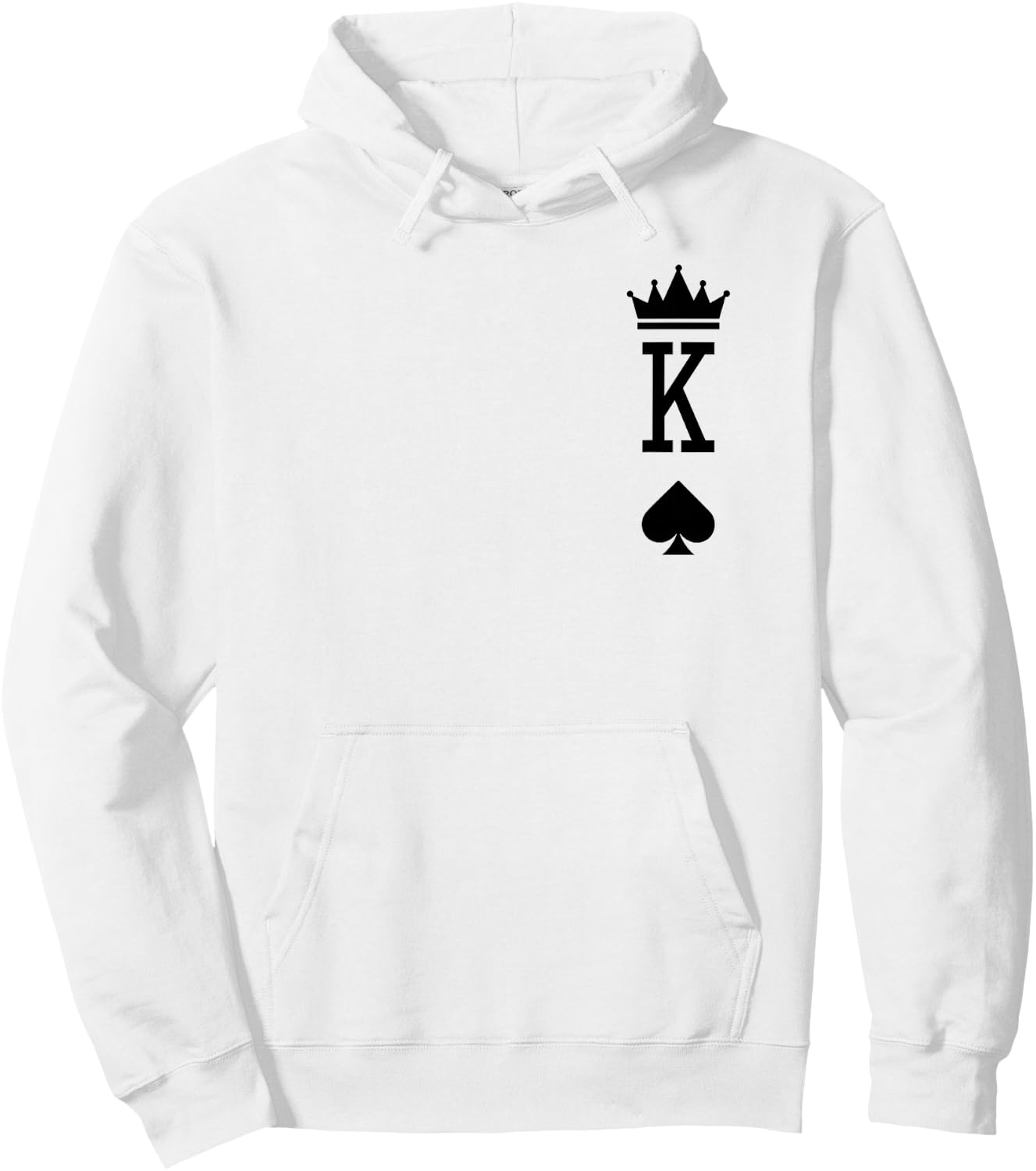 King of Spade Playing Card Vintage Crown Hoodie - Hoodie | White