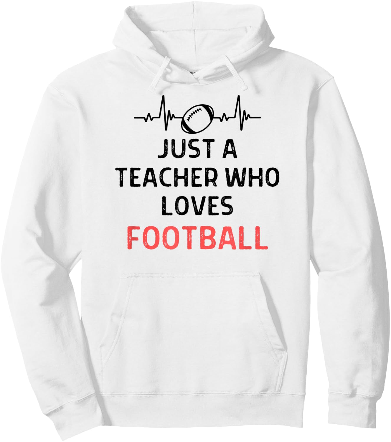 Just A Teacher Who Loves Football Outfit Women Men Hoodie - Hoodie | White