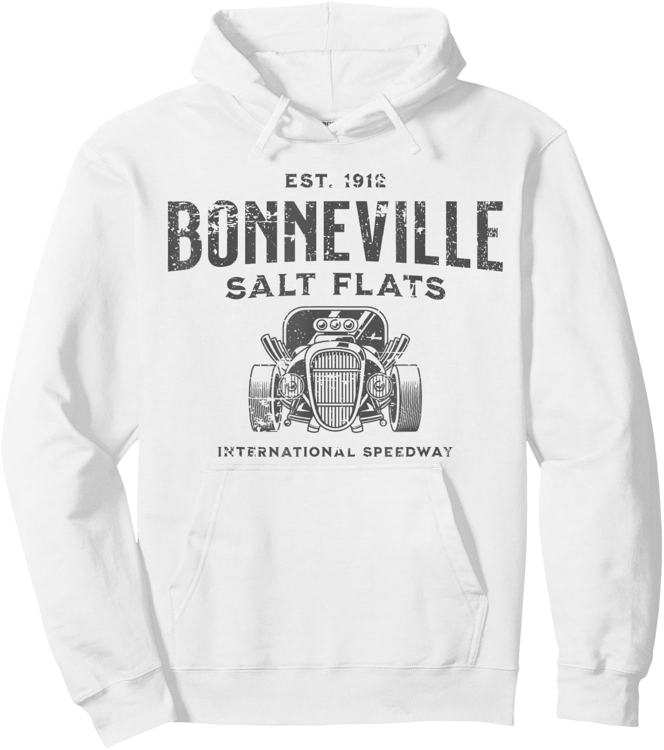 Bonneville Salt Flats Utah Distressed Design Hoodie - Hoodie | White