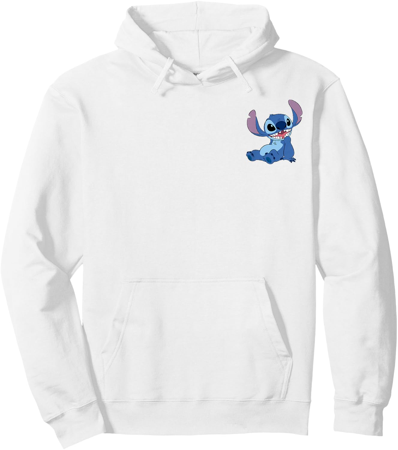 Disney Lilo & Stitch Happy Stitch Pocket Logo Hoodie - Hoodie | White