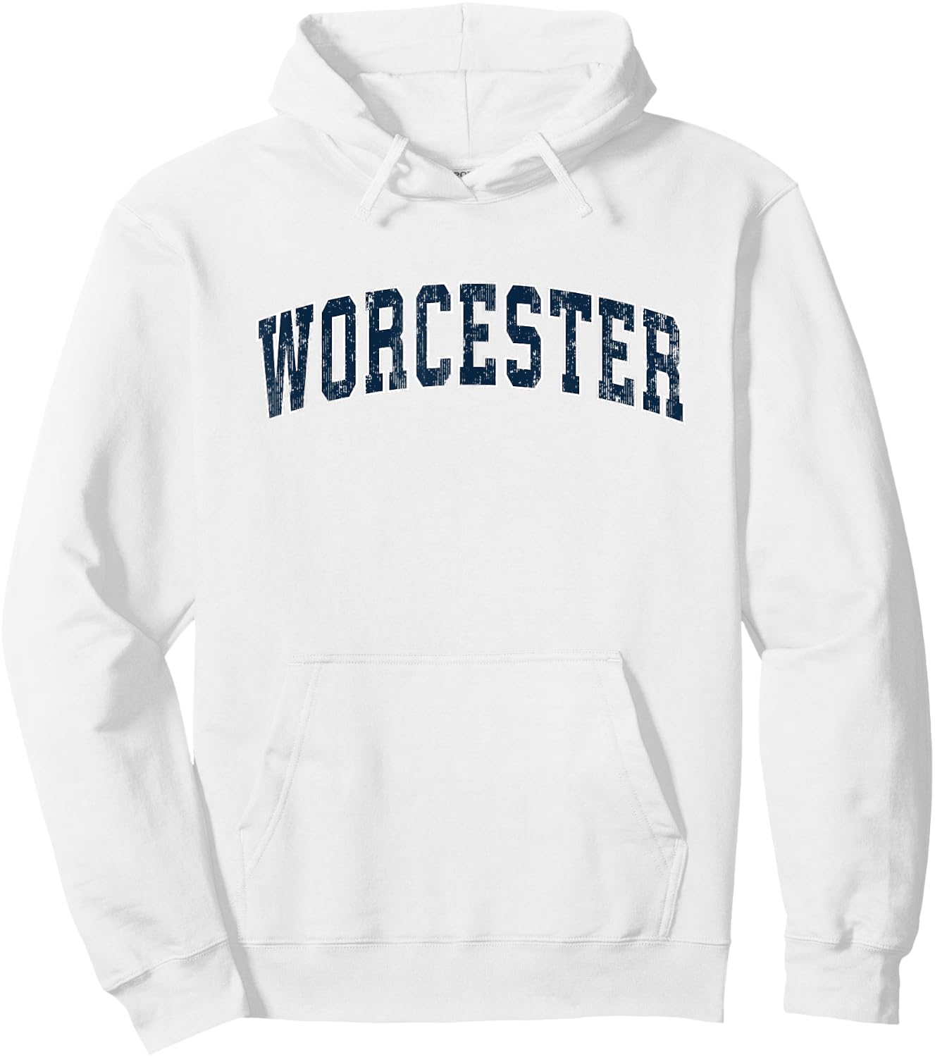Worcester Massachusetts MA Vintage Sports Design Navy Design Hoodie - Hoodie | White