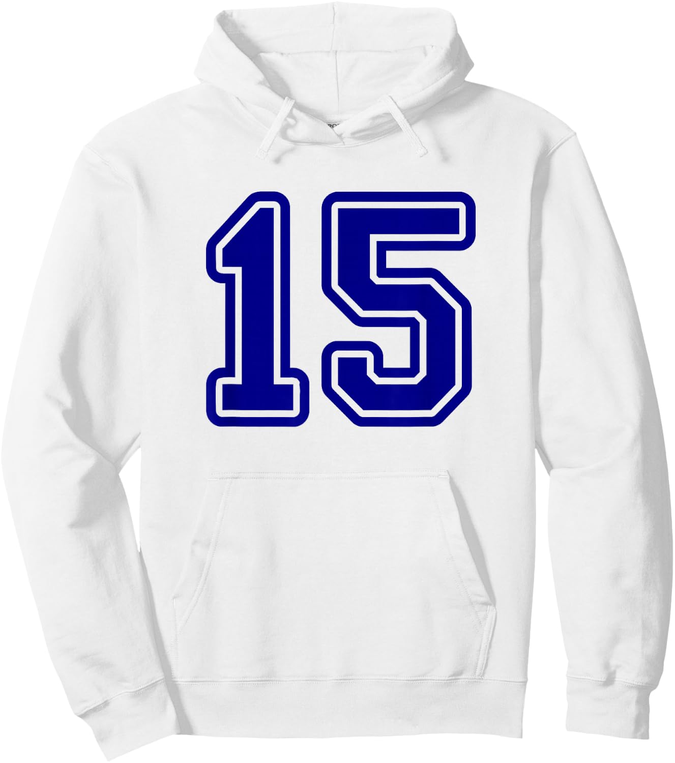 Blue Sport Team #15 Hoodie - Hoodie | White