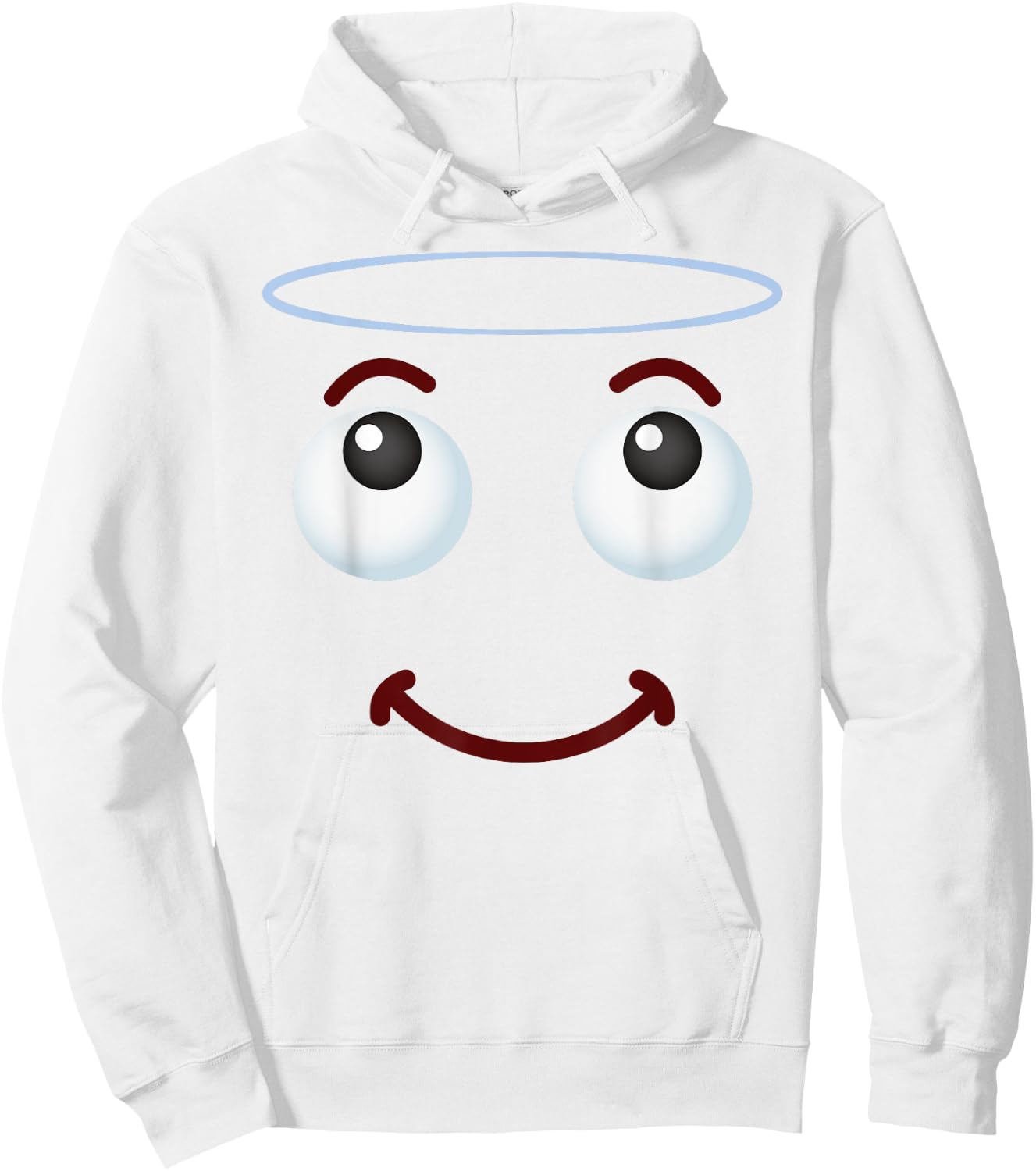 Group Costume Halloween Team Outfit Holy Halo Angel Emoticon Hoodie - Hoodie | White