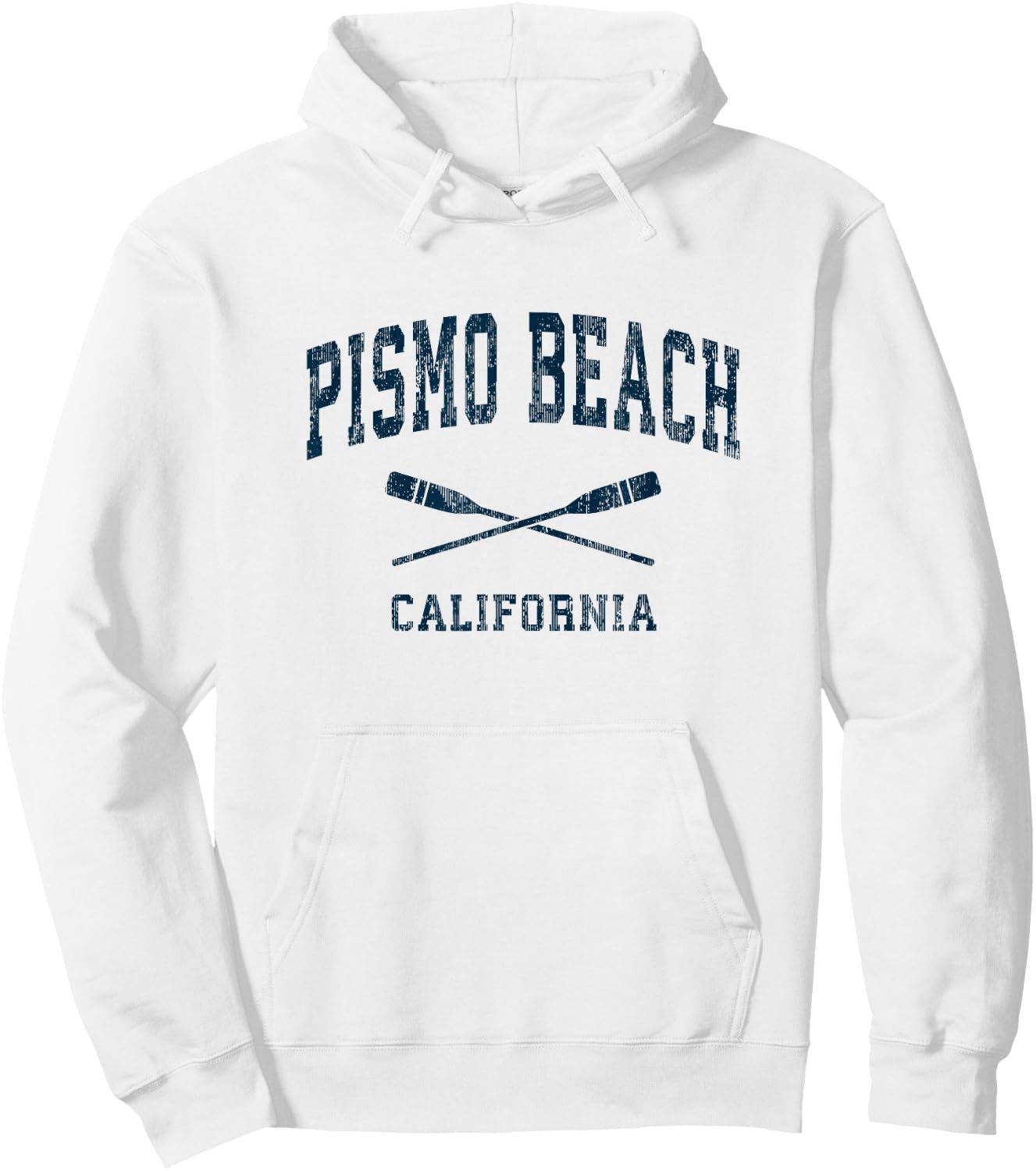 Pismo Beach California Vintage Nautical Paddles Sports Oars Hoodie - Hoodie | White