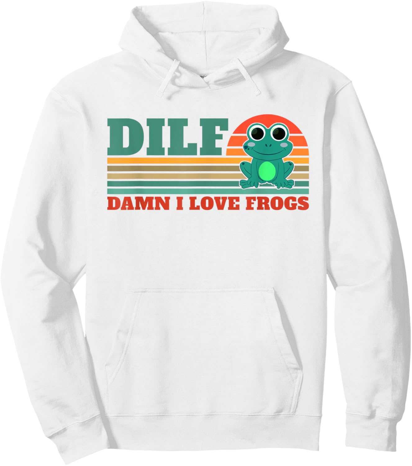 DILF-Damn I Love Frogs Funny Saying Frog-Amphibian Lovers Hoodie - Hoodie | White
