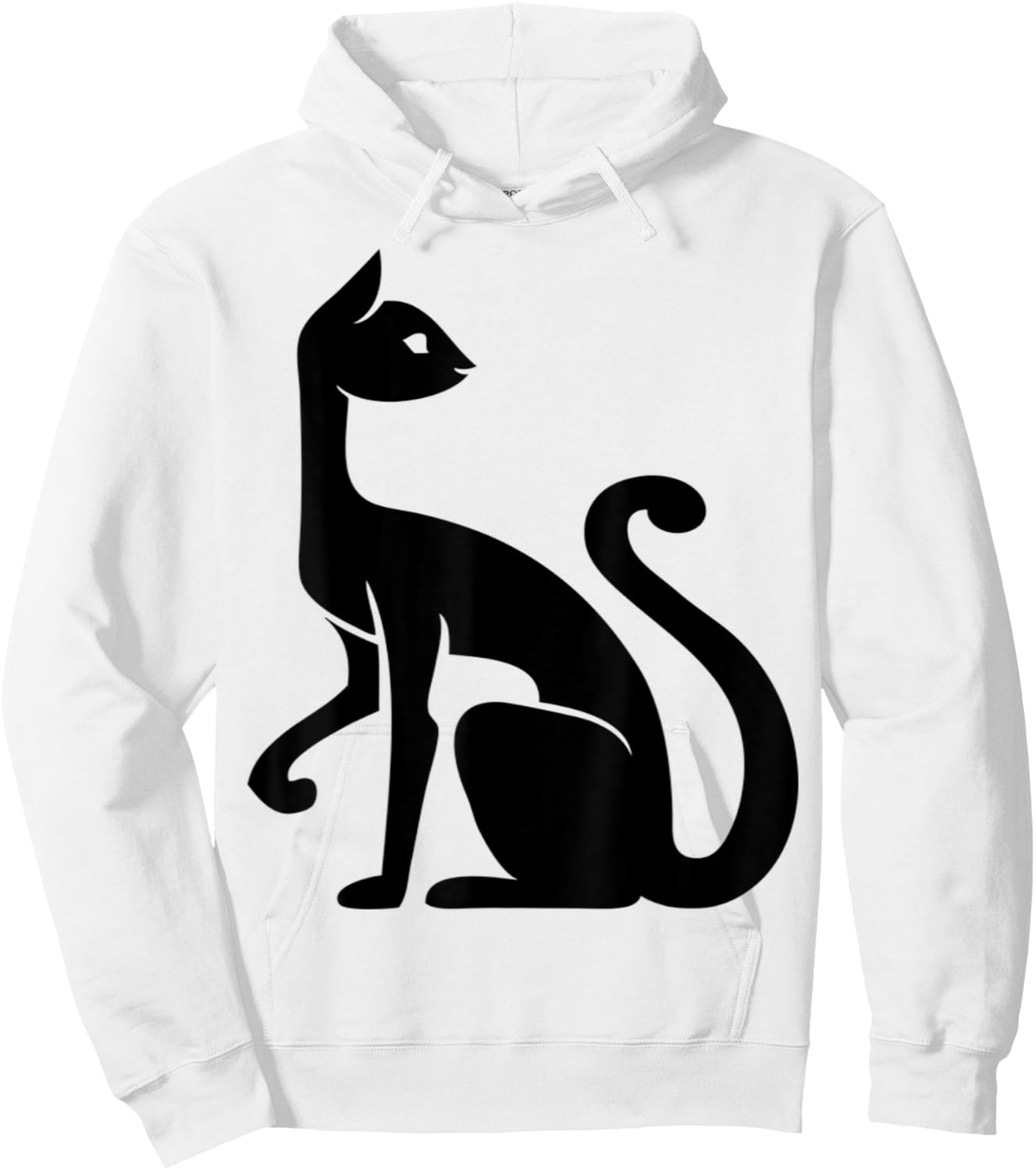 Fun Cat . Animal Kitten Pet. Black Cat. Feline, Egyptian Hoodie - Hoodie | White